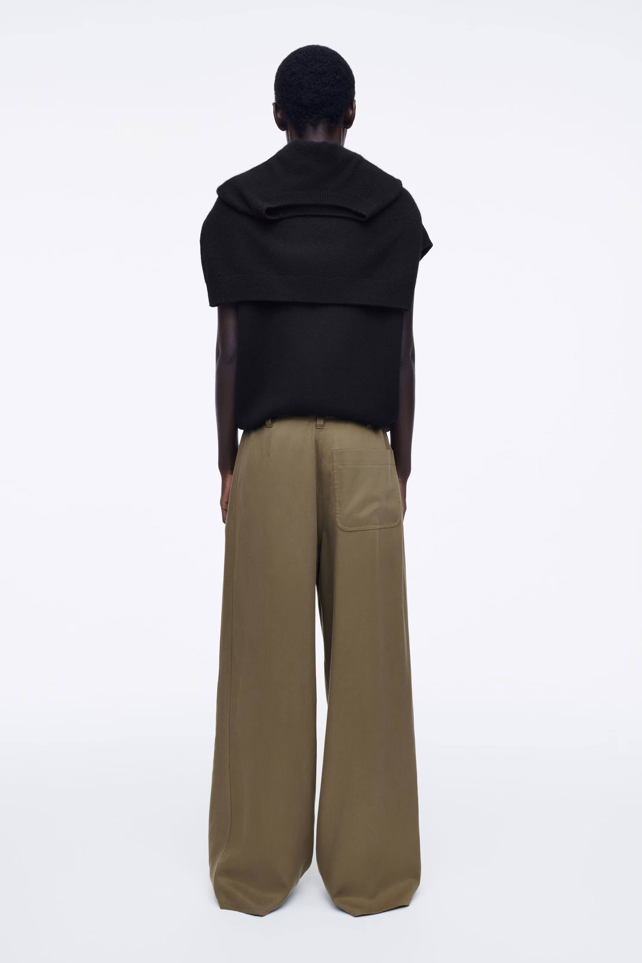 TIE-DETAIL WIDE-LEG TROUSERS