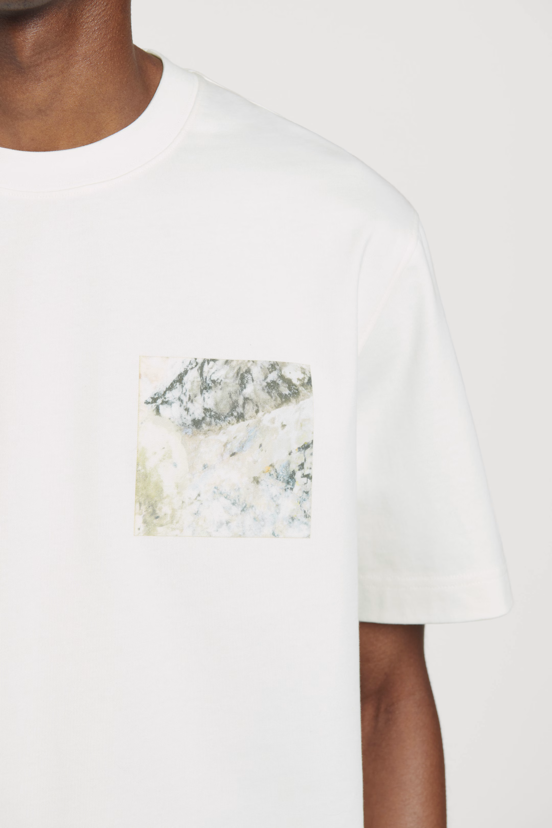 RELAXED MARBLE-PRINT COTTON T-SHIRT