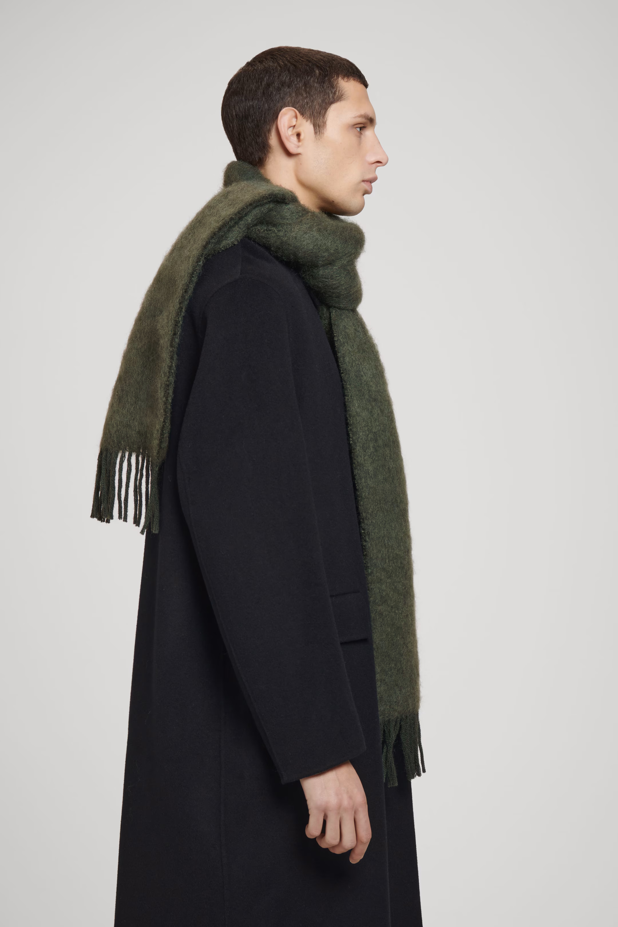 FRINGED MOHAIR SCARF