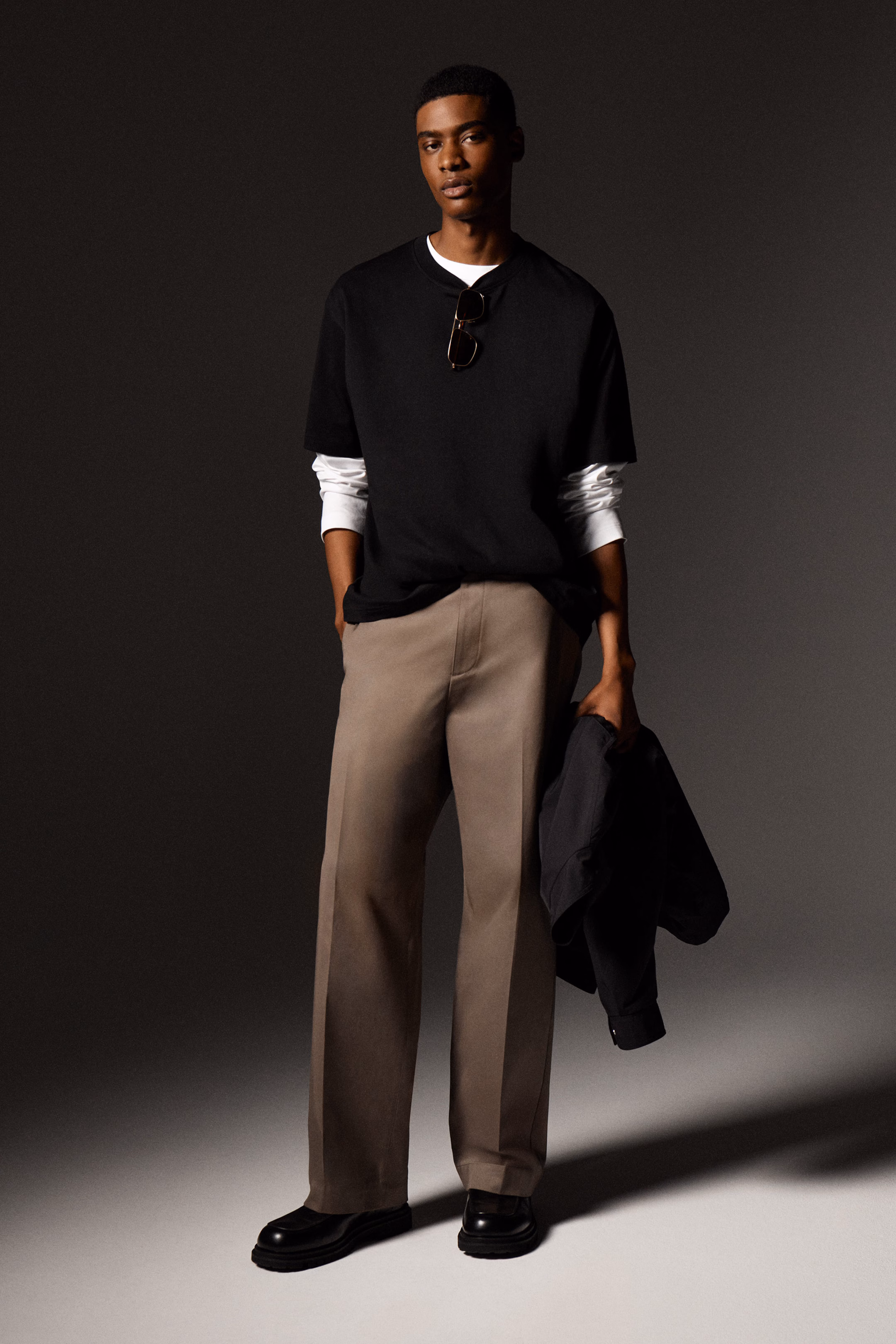 RELAXED COTTON STRAIGHT-LEG TROUSERS