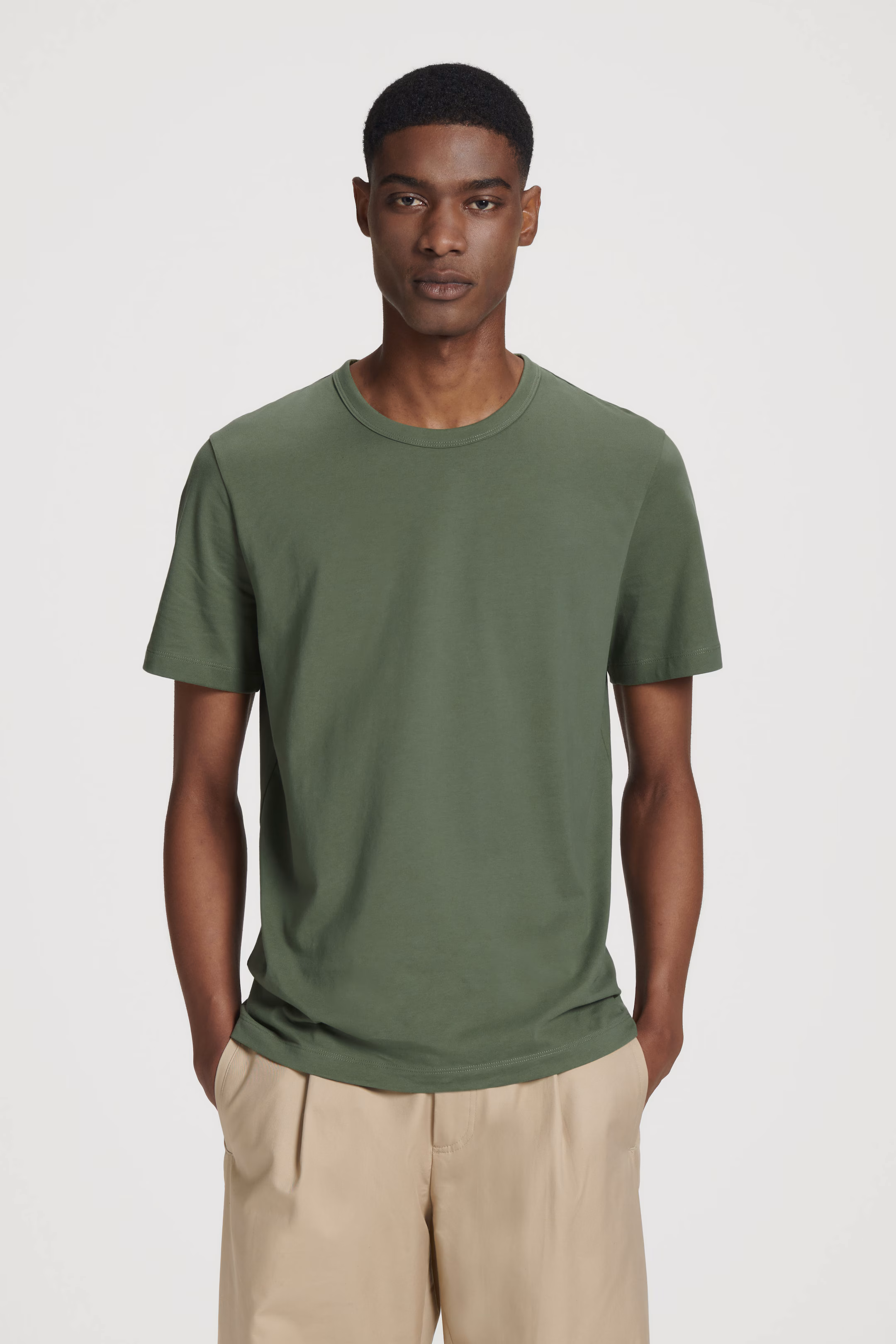 REGULAR LIGHTWEIGHT BRUSHED-COTTON T-SHIRT