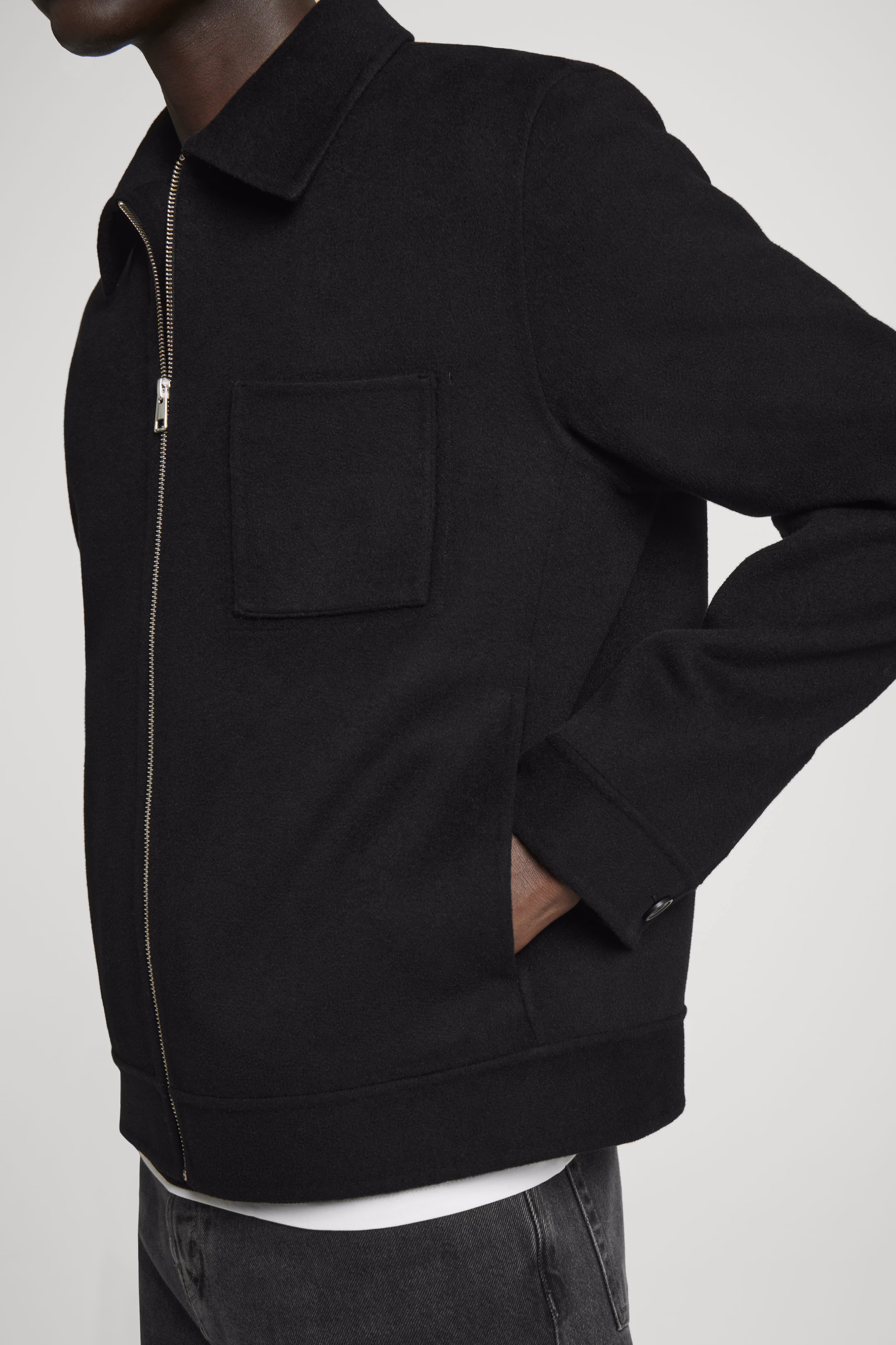 DOUBLE-FACED WOOL HARRINGTON JACKET