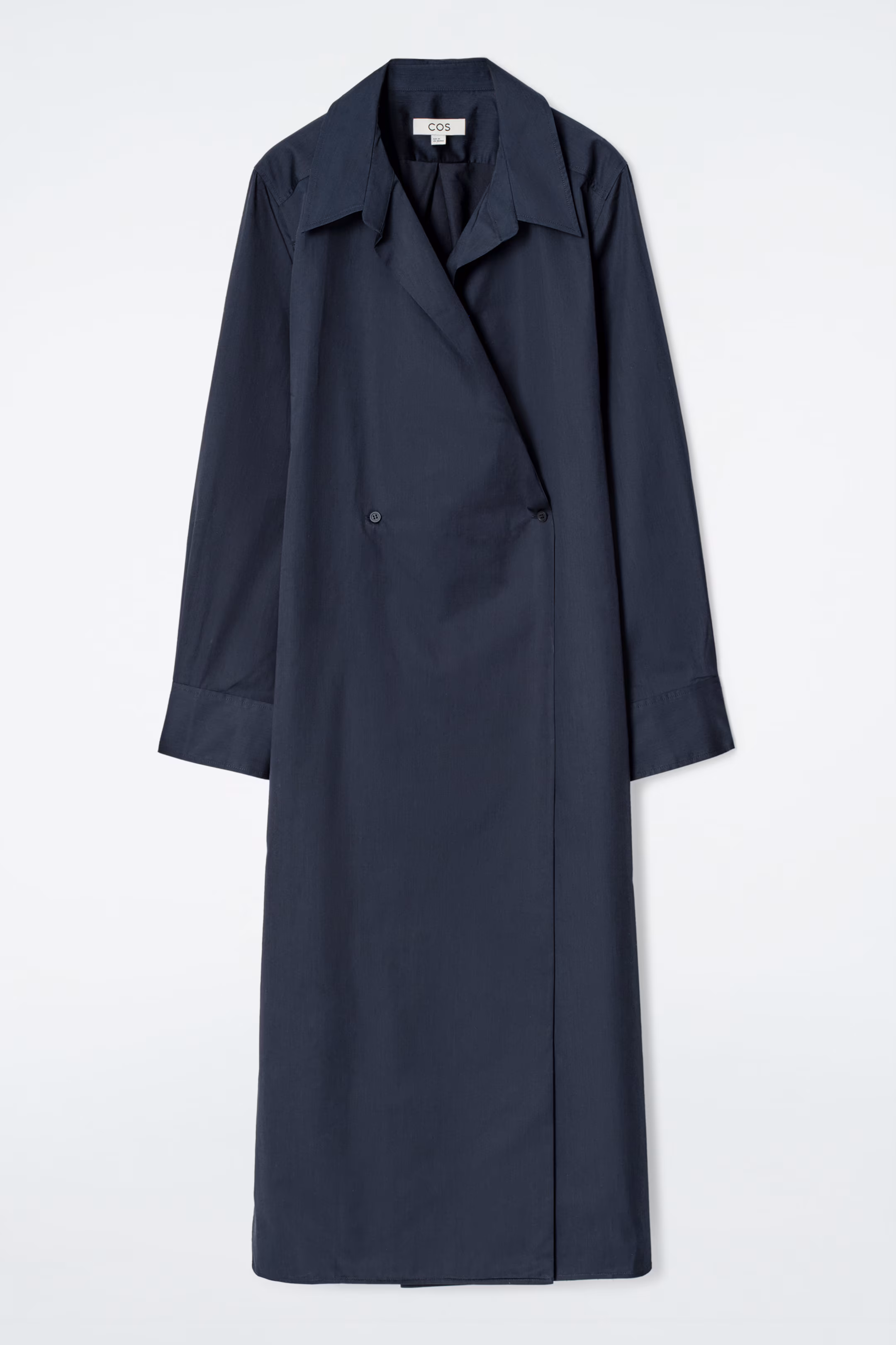 DOUBLE-BREASTED MIDI SHIRT DRESS