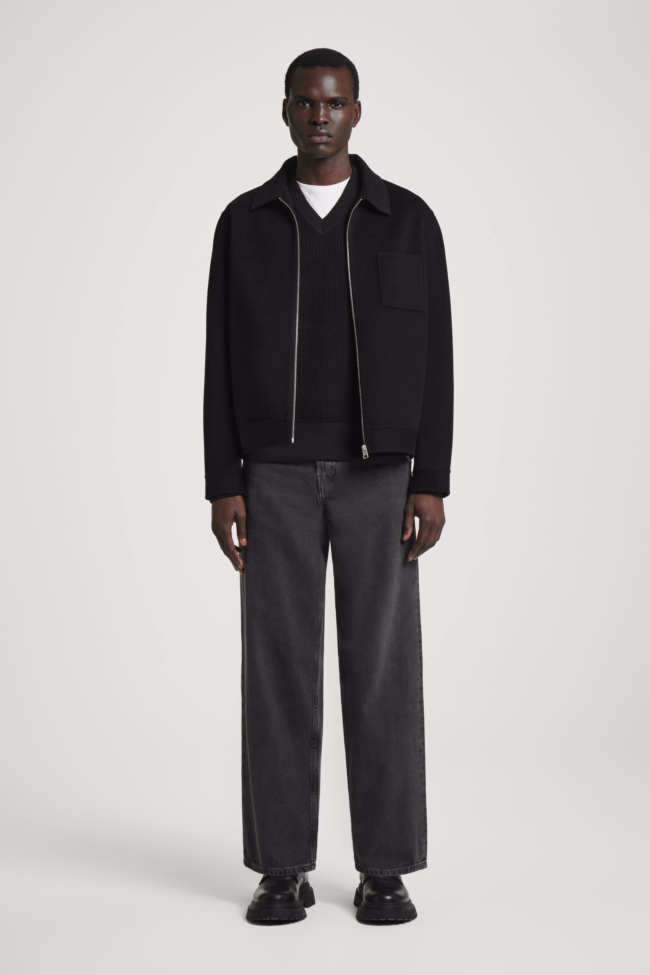 DOUBLE-FACED WOOL HARRINGTON JACKET