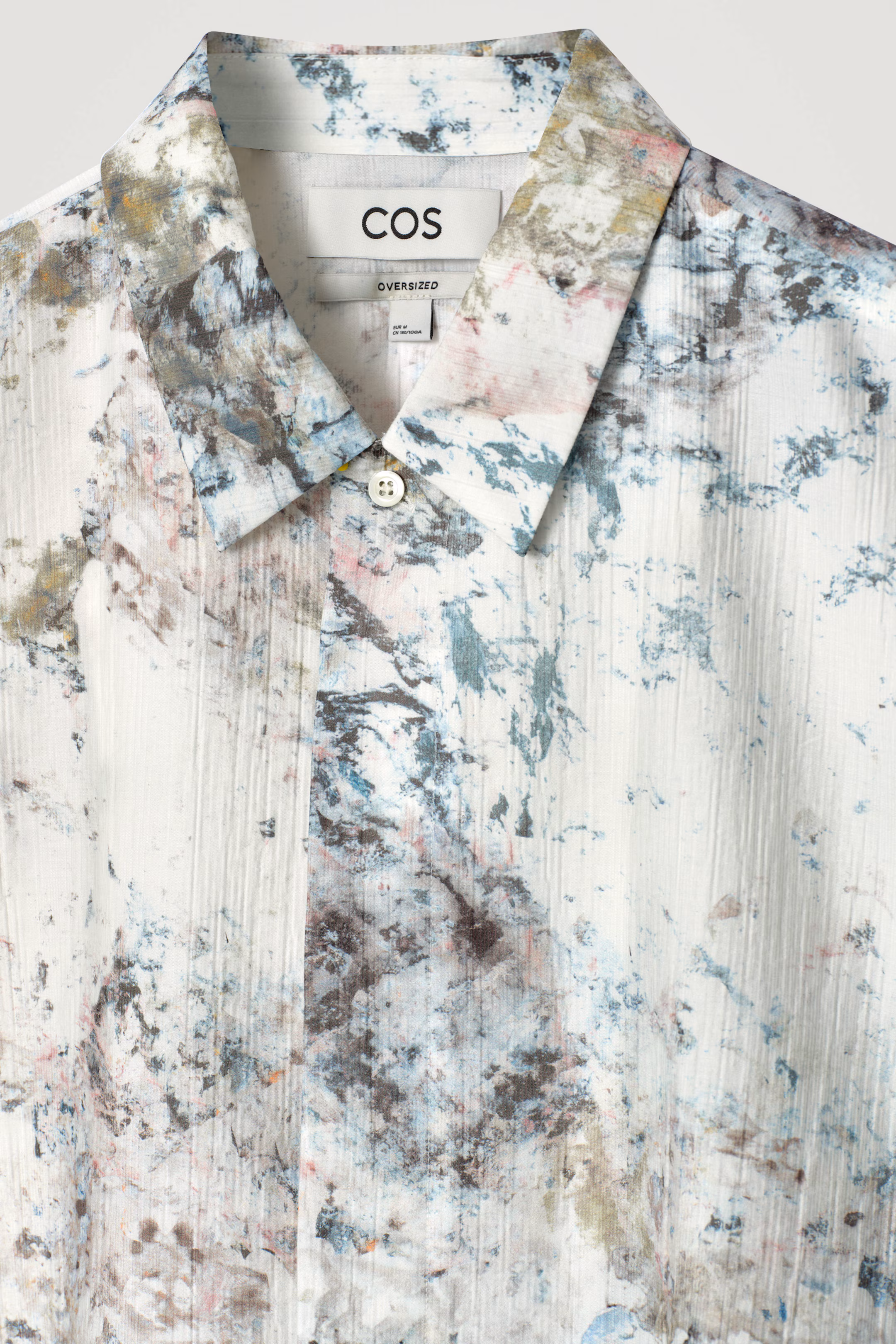 OVERSIZED MARBLE-PRINT SHIRT