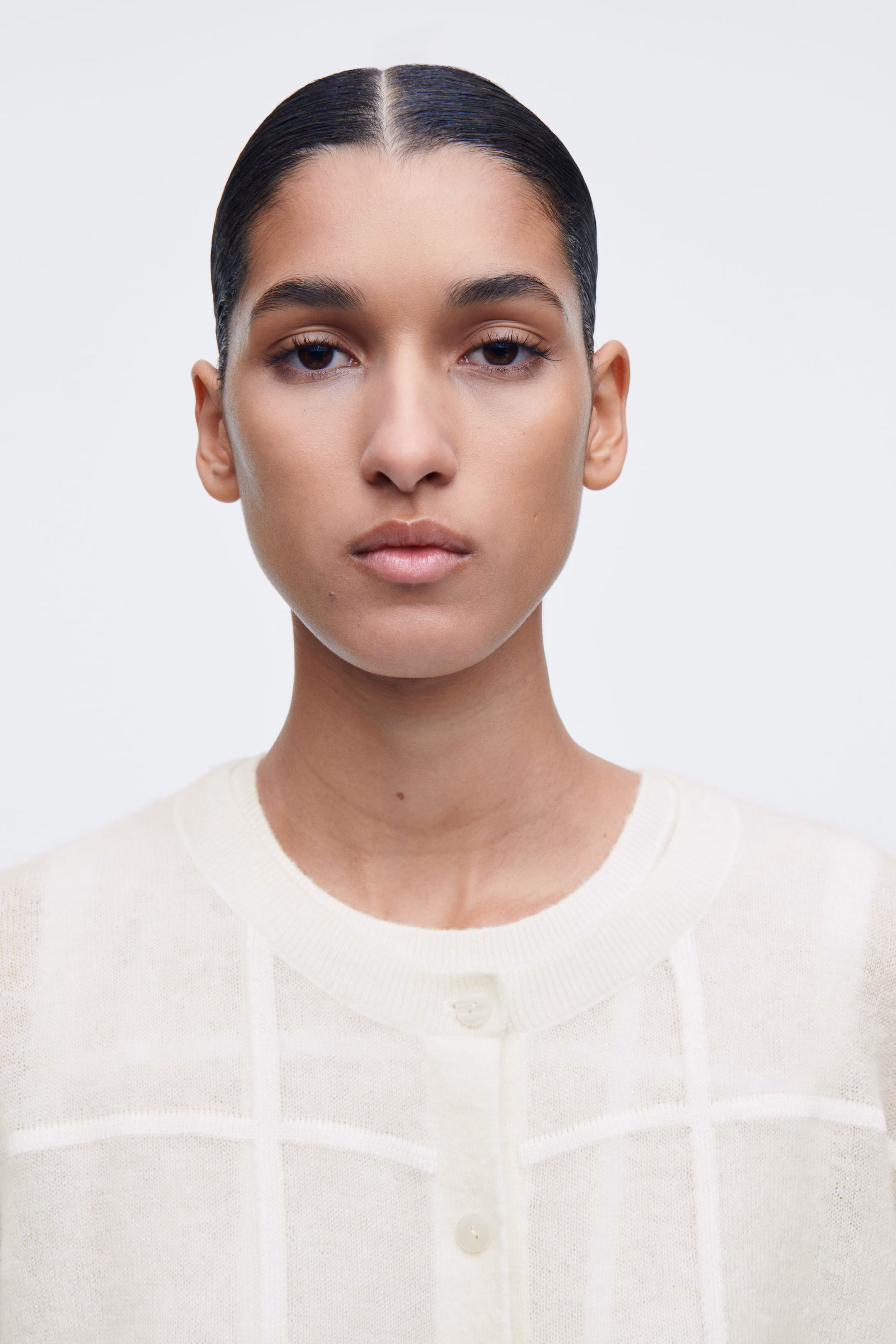 WINDOWPANE-CHECK CARDIGAN