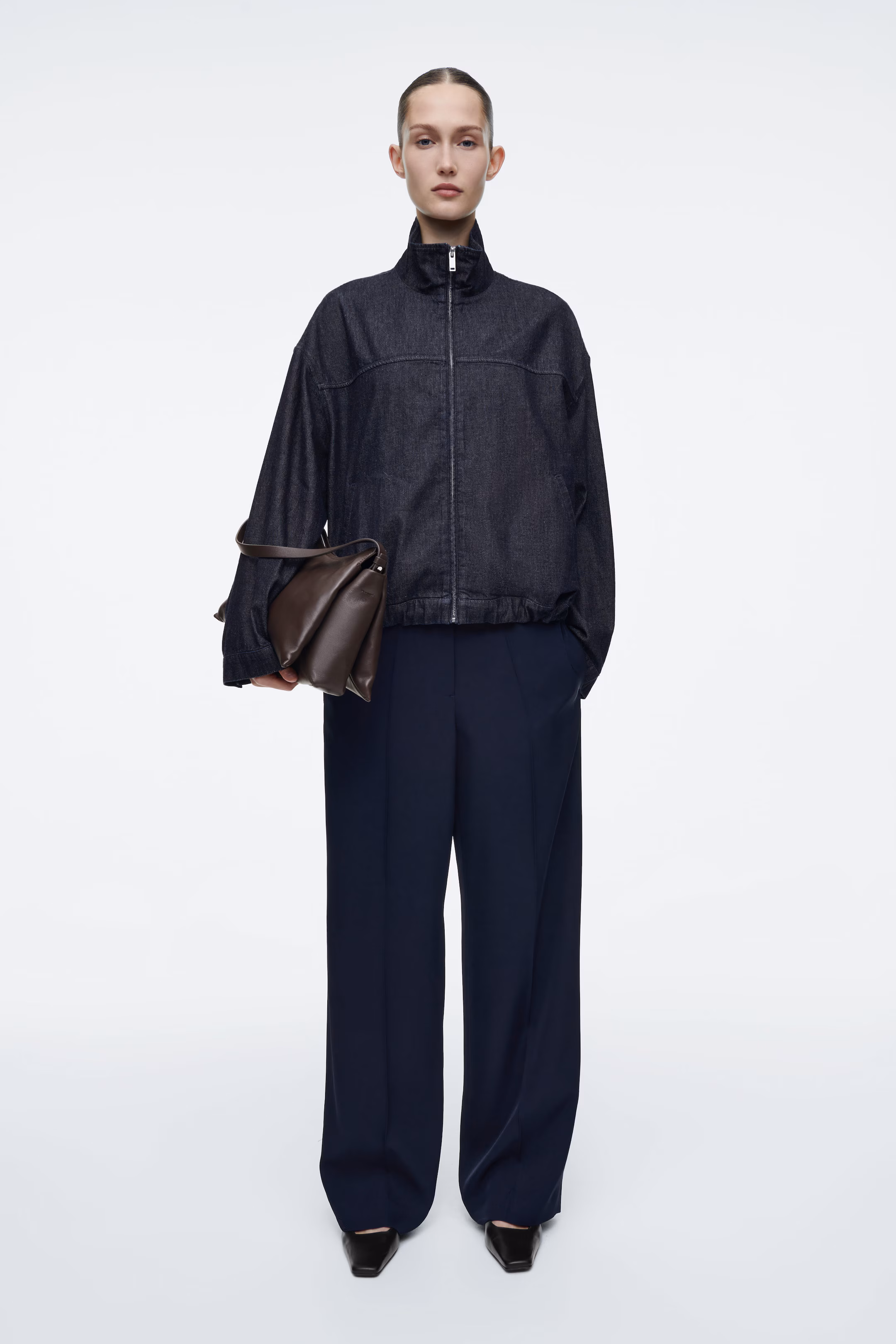 OVERSIZED DENIM BOMBER JACKET