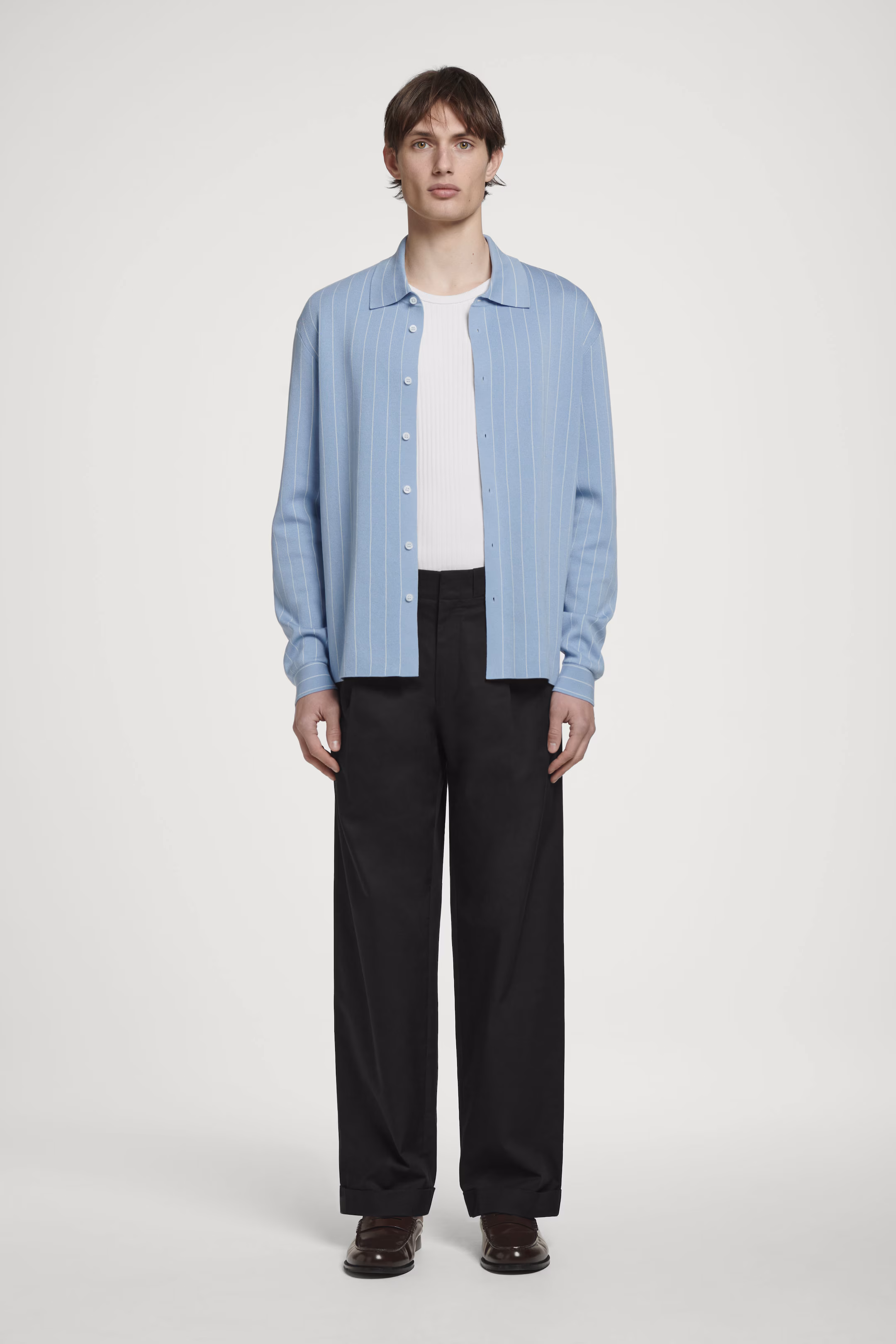 RELAXED STRIPED KNITTED COTTON SHIRT