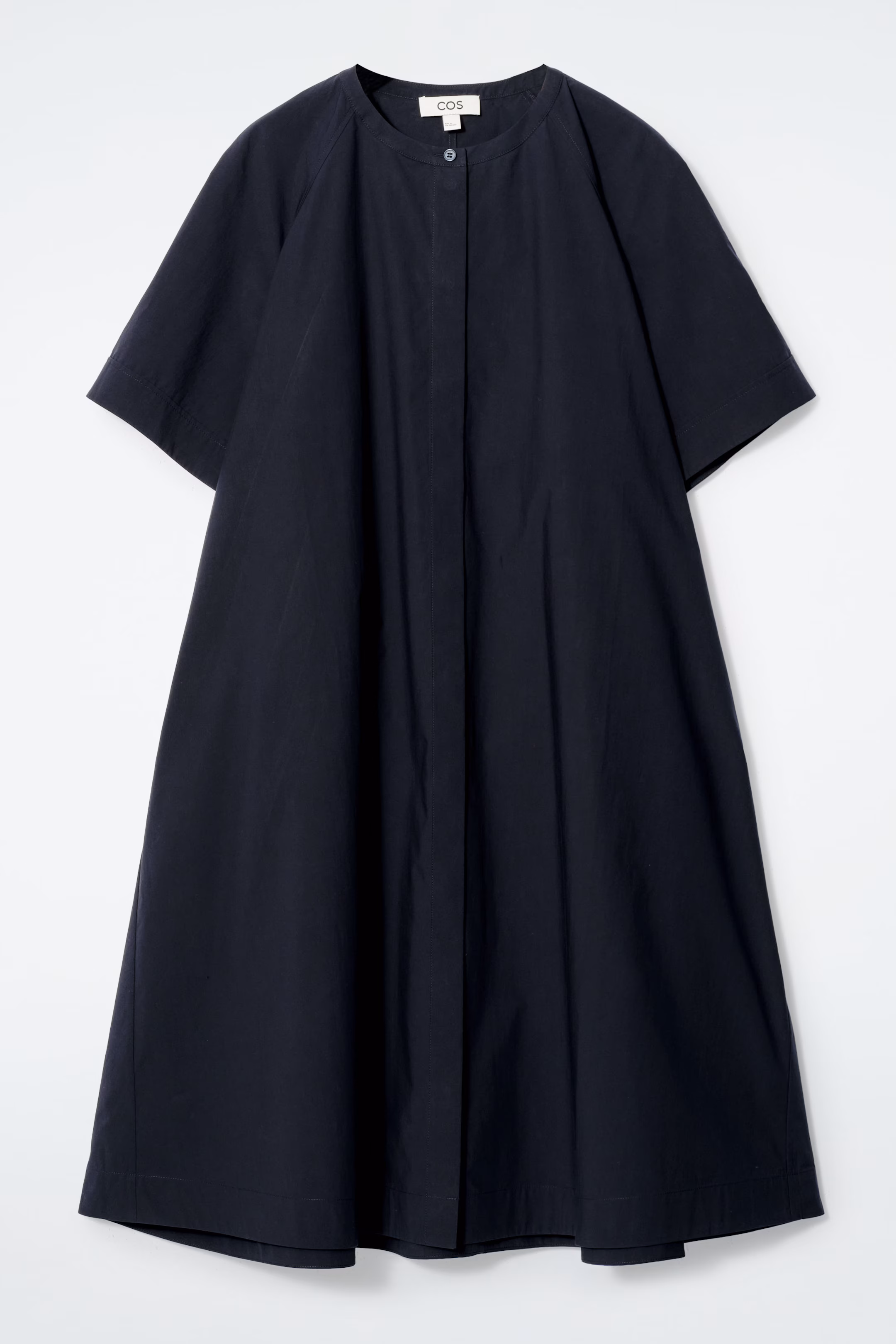 OVERSIZED FLARED POPLIN MIDI DRESS