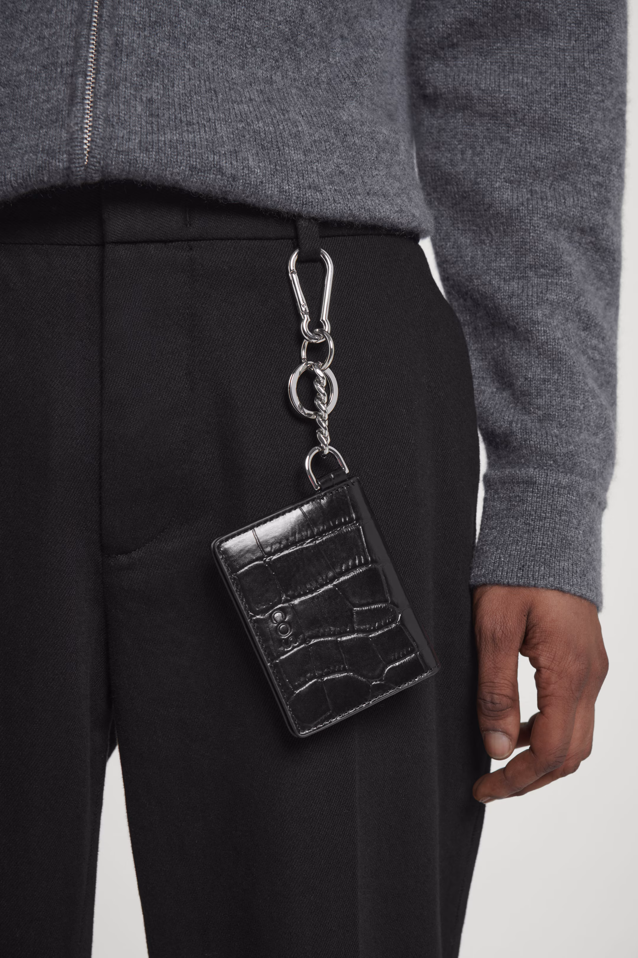 CROC-EFFECT LEATHER WALLET