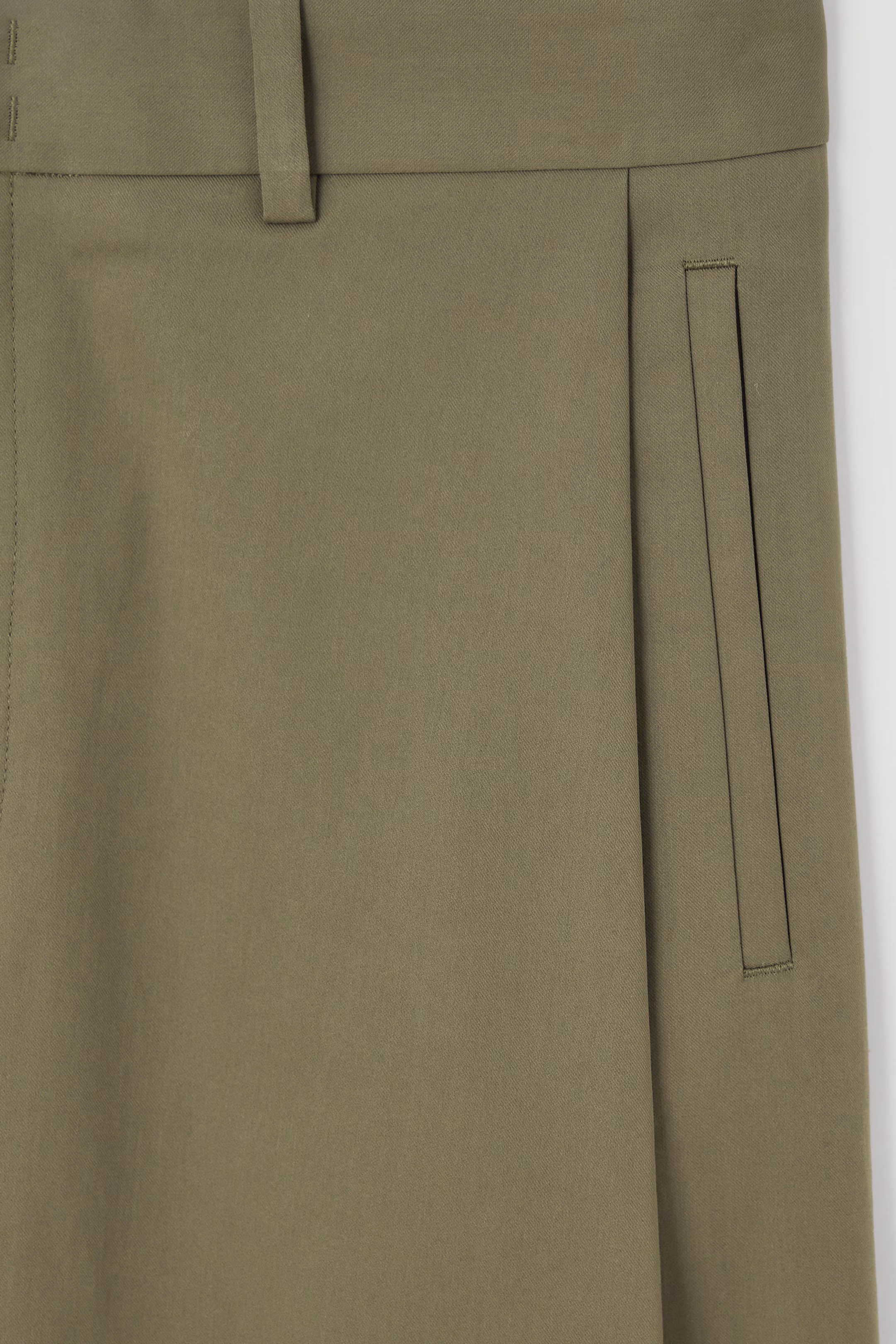 PLEATED COTTON WIDE-LEG TROUSERS