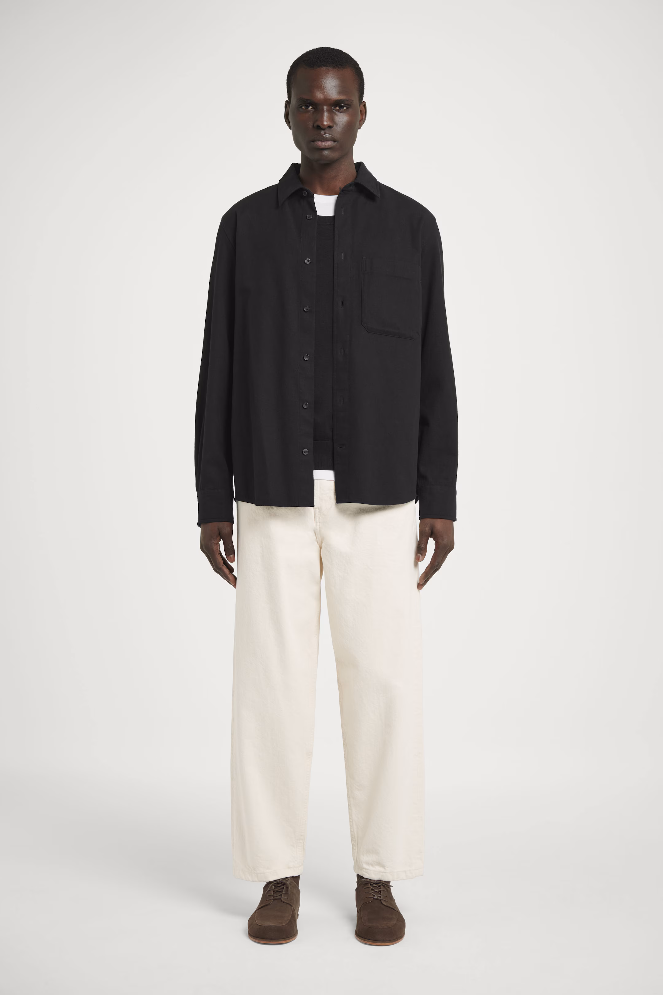 RELAXED BRUSHED COTTON-BLEND SHIRT