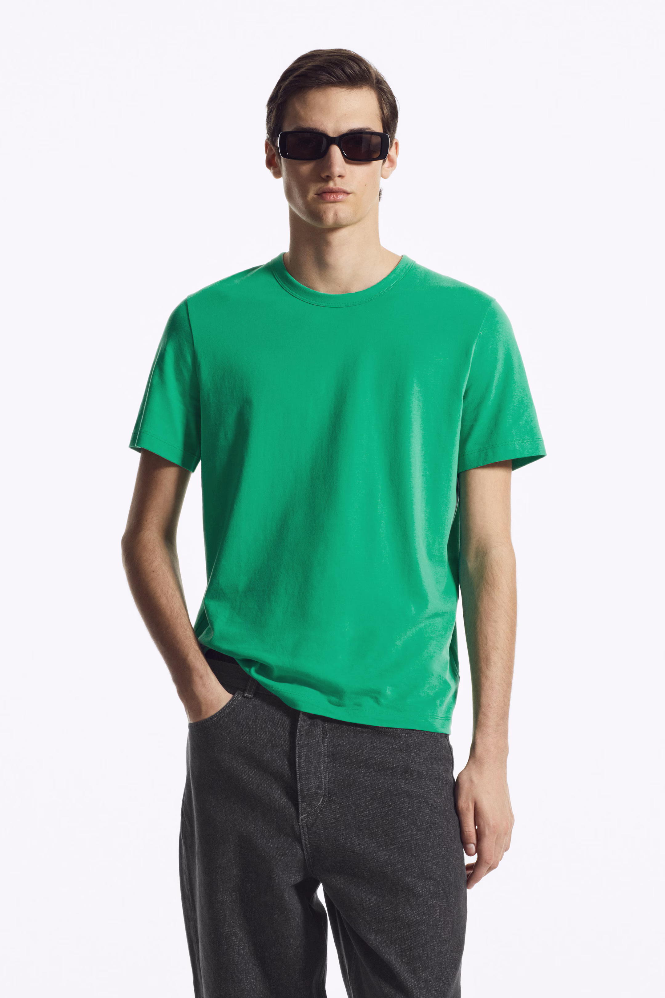 REGULAR LIGHTWEIGHT BRUSHED-COTTON T-SHIRT