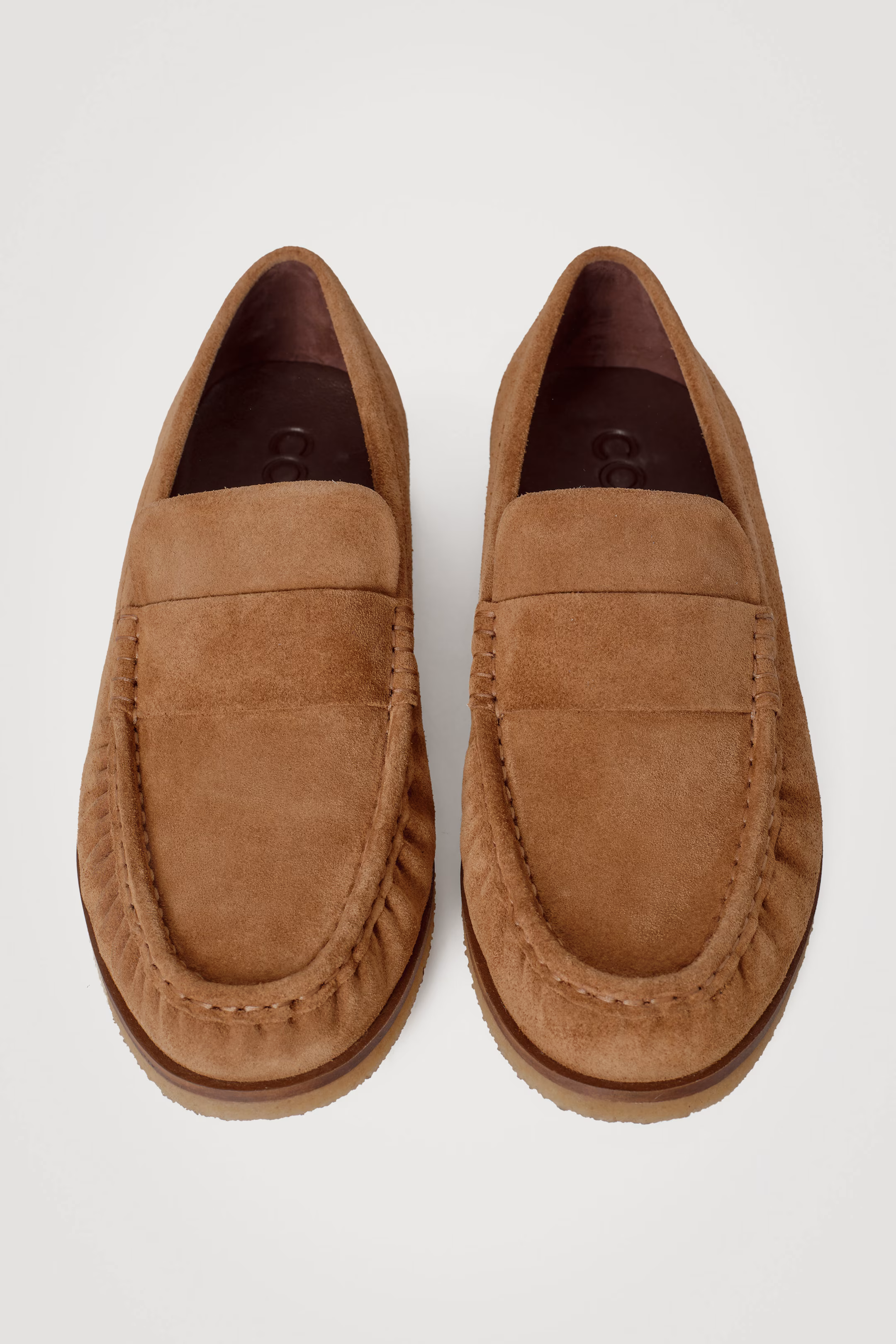 GATHERED SUEDE LOAFERS