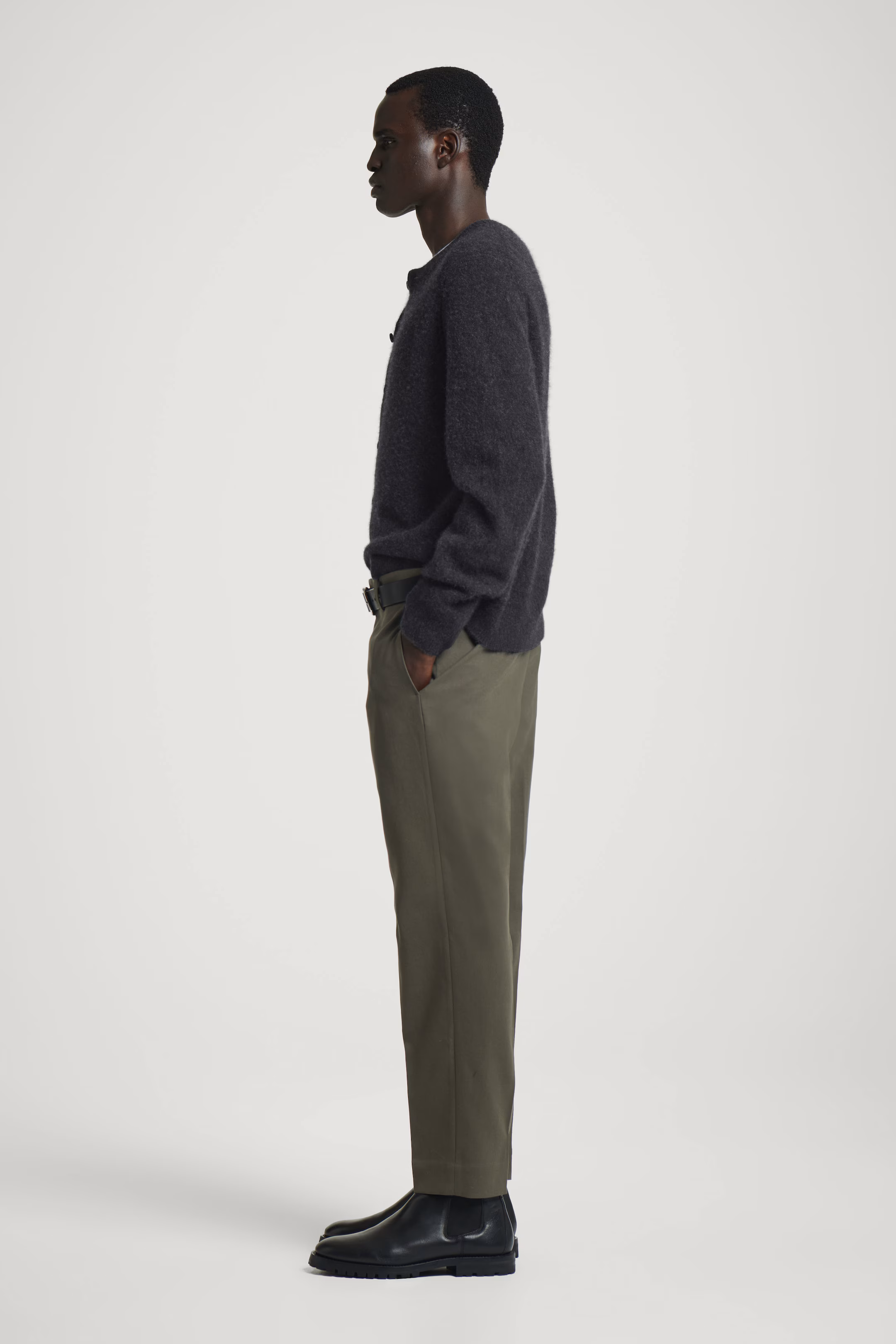 SLIM-FIT COTTON TROUSERS