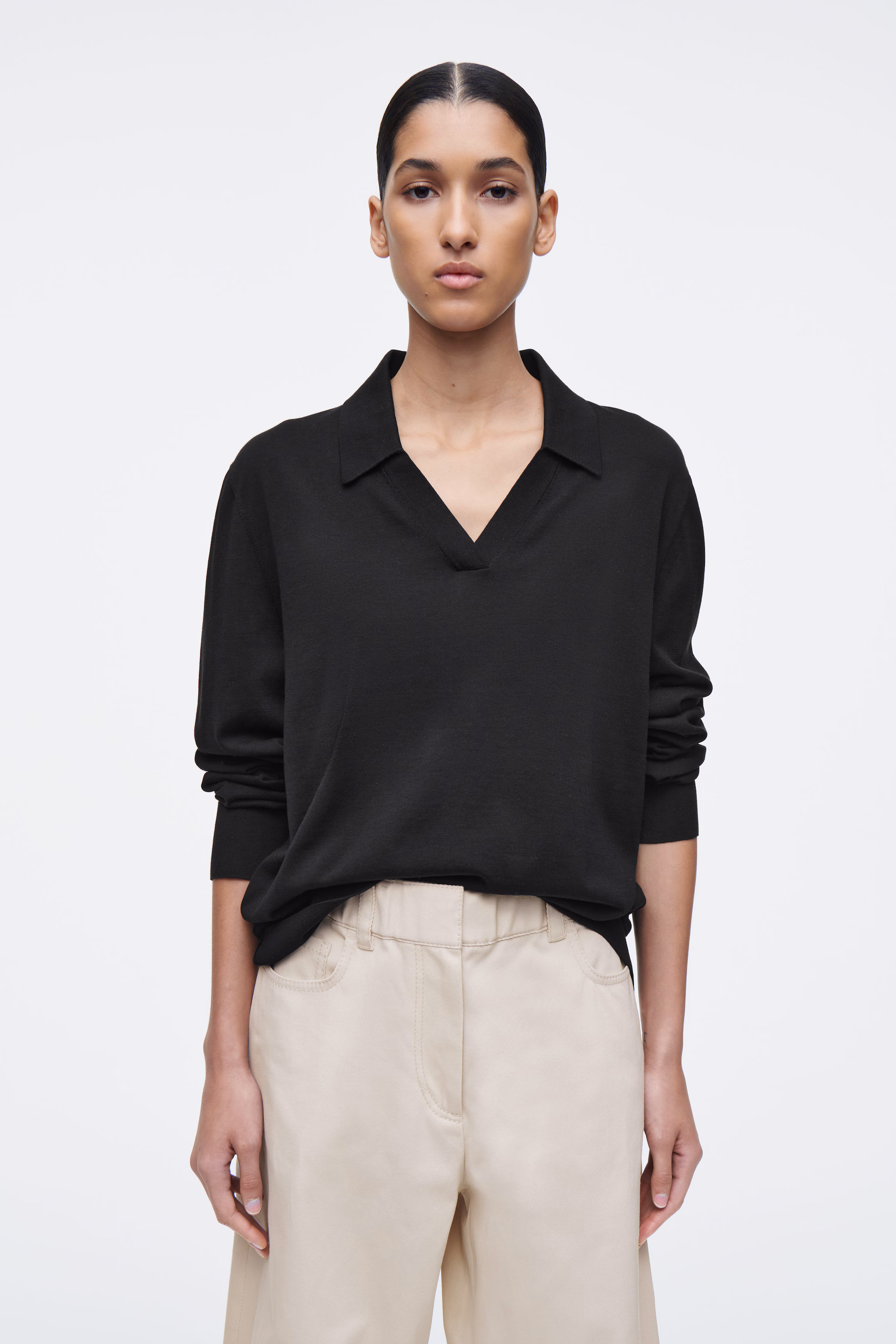 KNITTED SILK POLO SHIRT