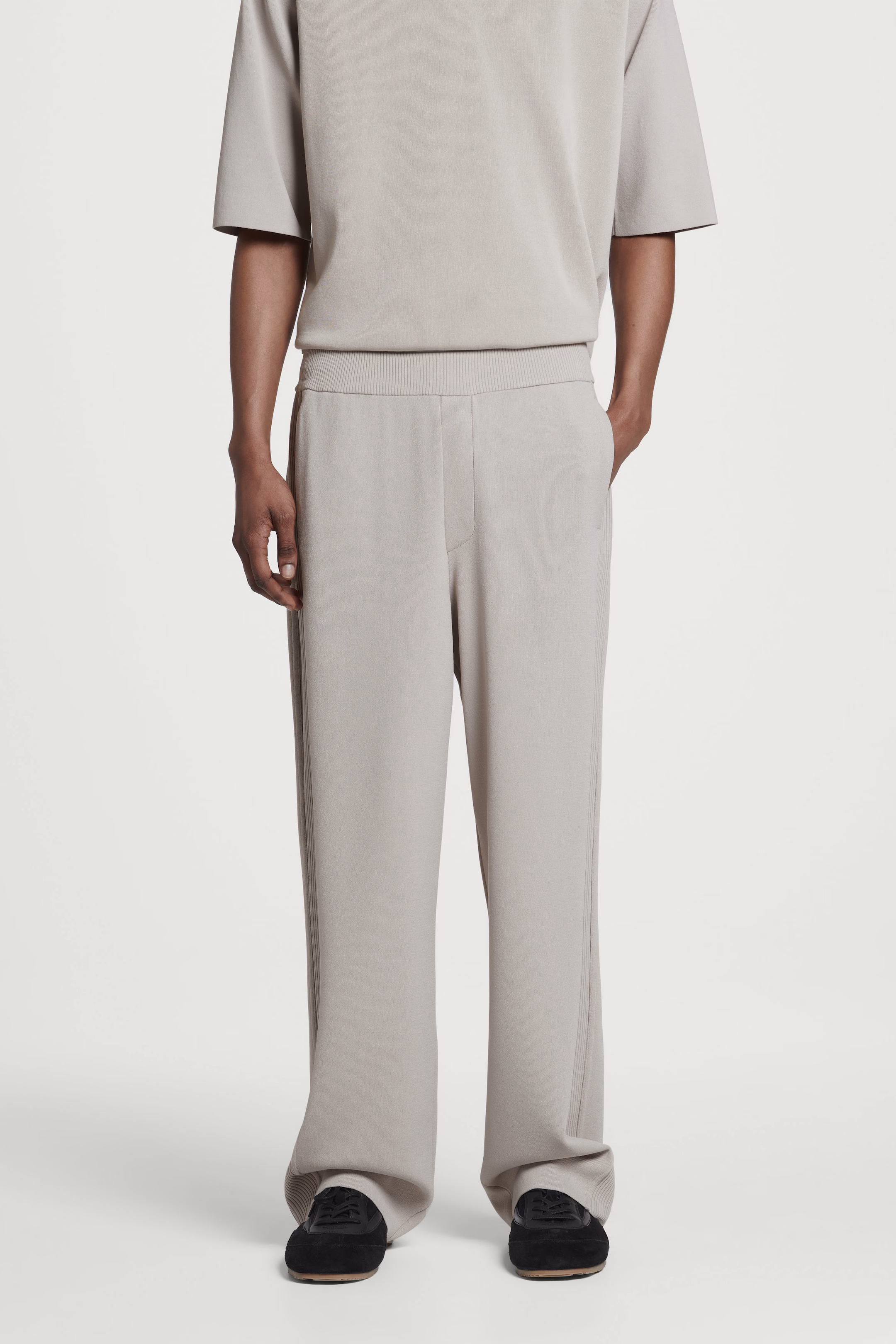 DOUBLE-FACED STRAIGHT-LEG TRACK PANTS