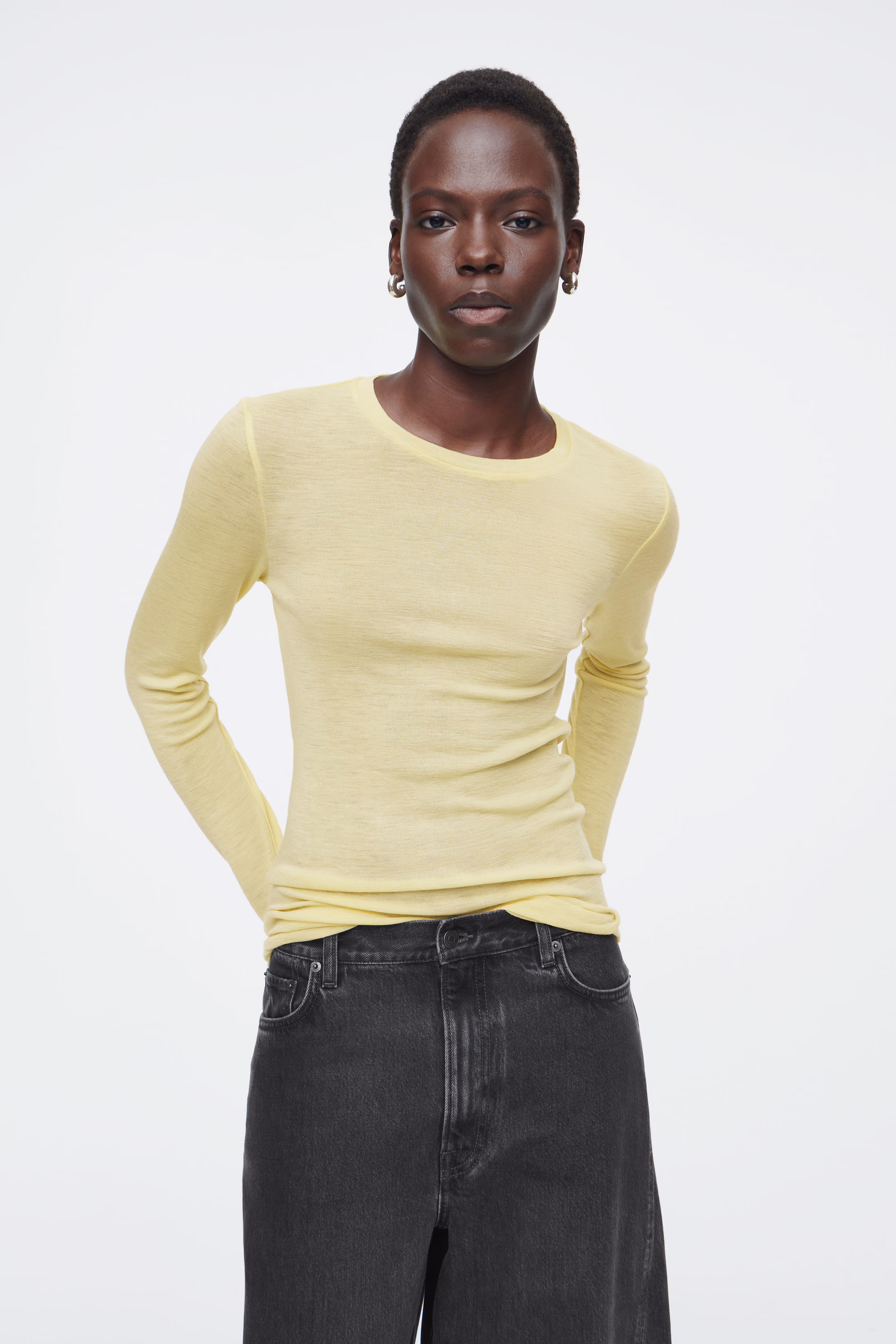 CREW-NECK MERINO WOOL TOP