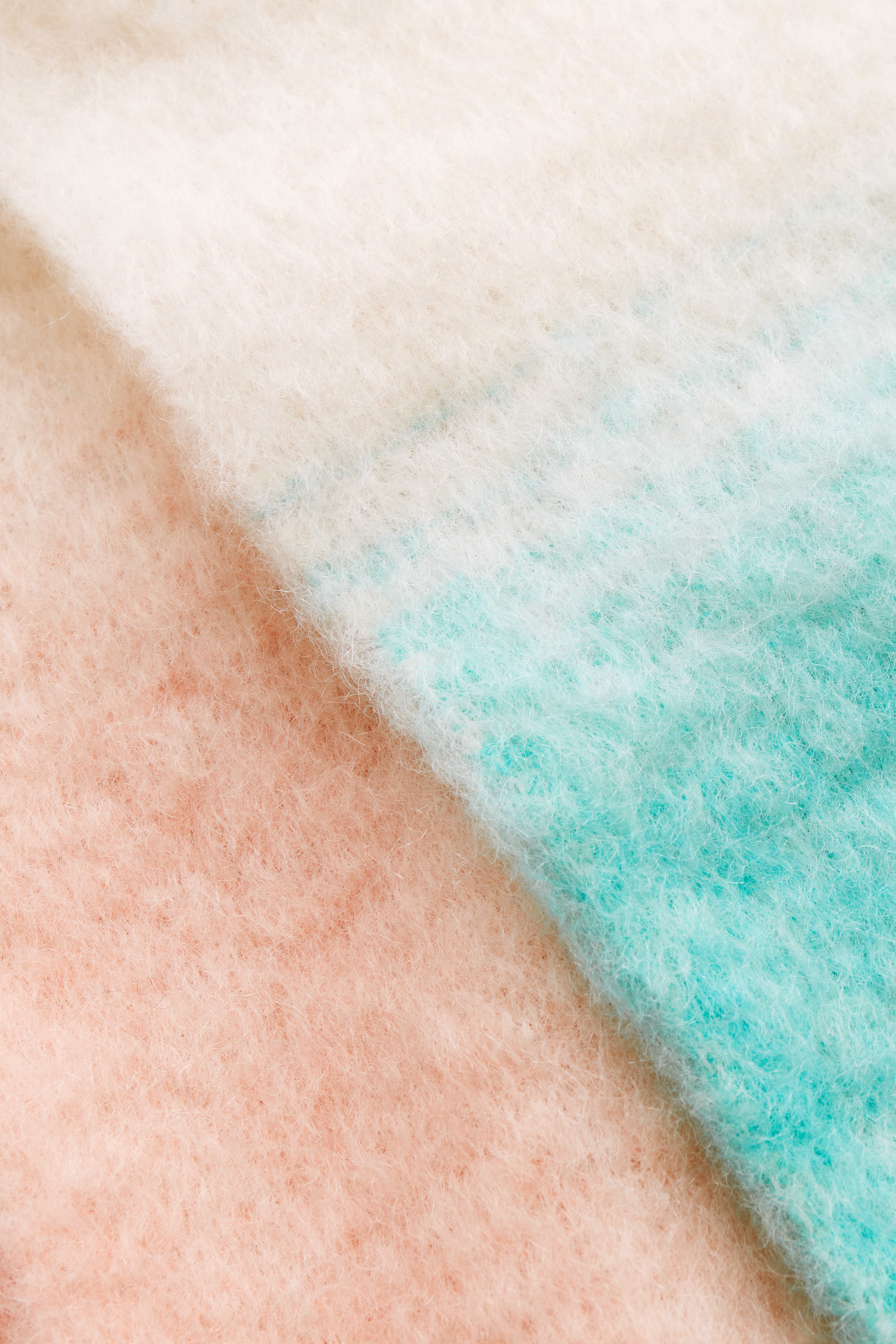 FRINGED BRUSHED-MOHAIR SCARF