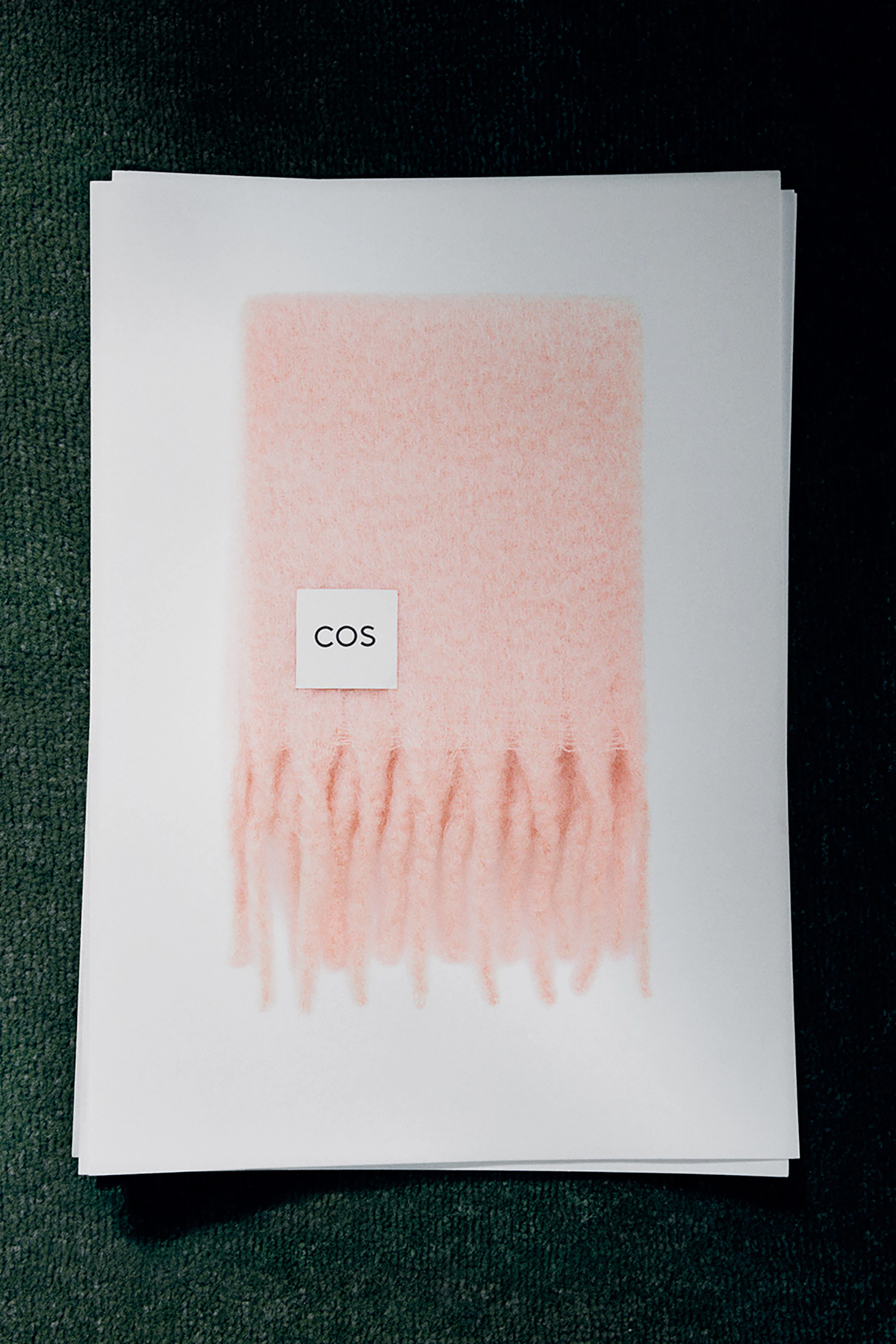 FRINGED BRUSHED-MOHAIR SCARF