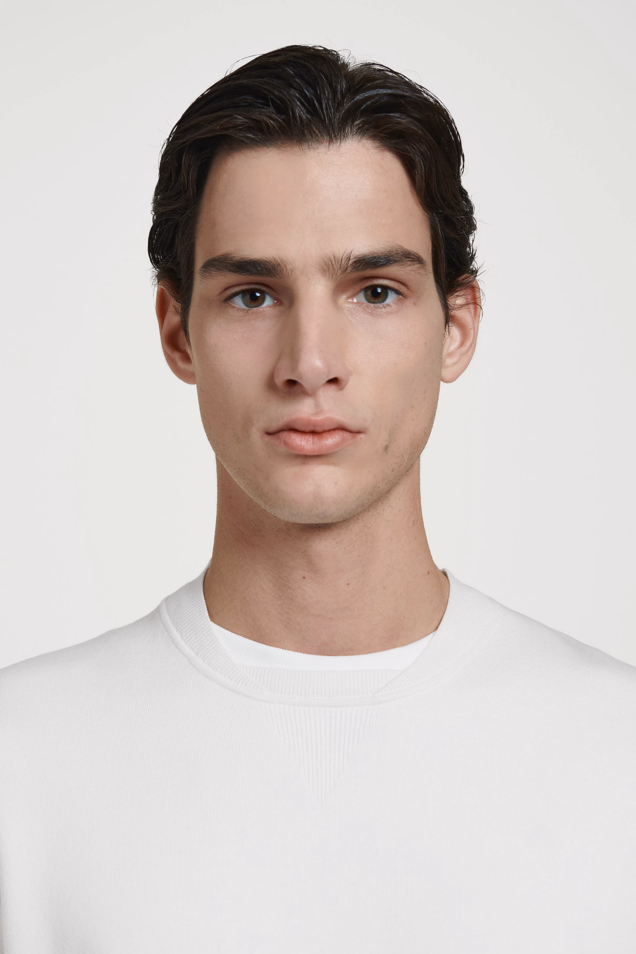 DOUBLE-FACED BOMBER-NECK KNITTED JUMPER