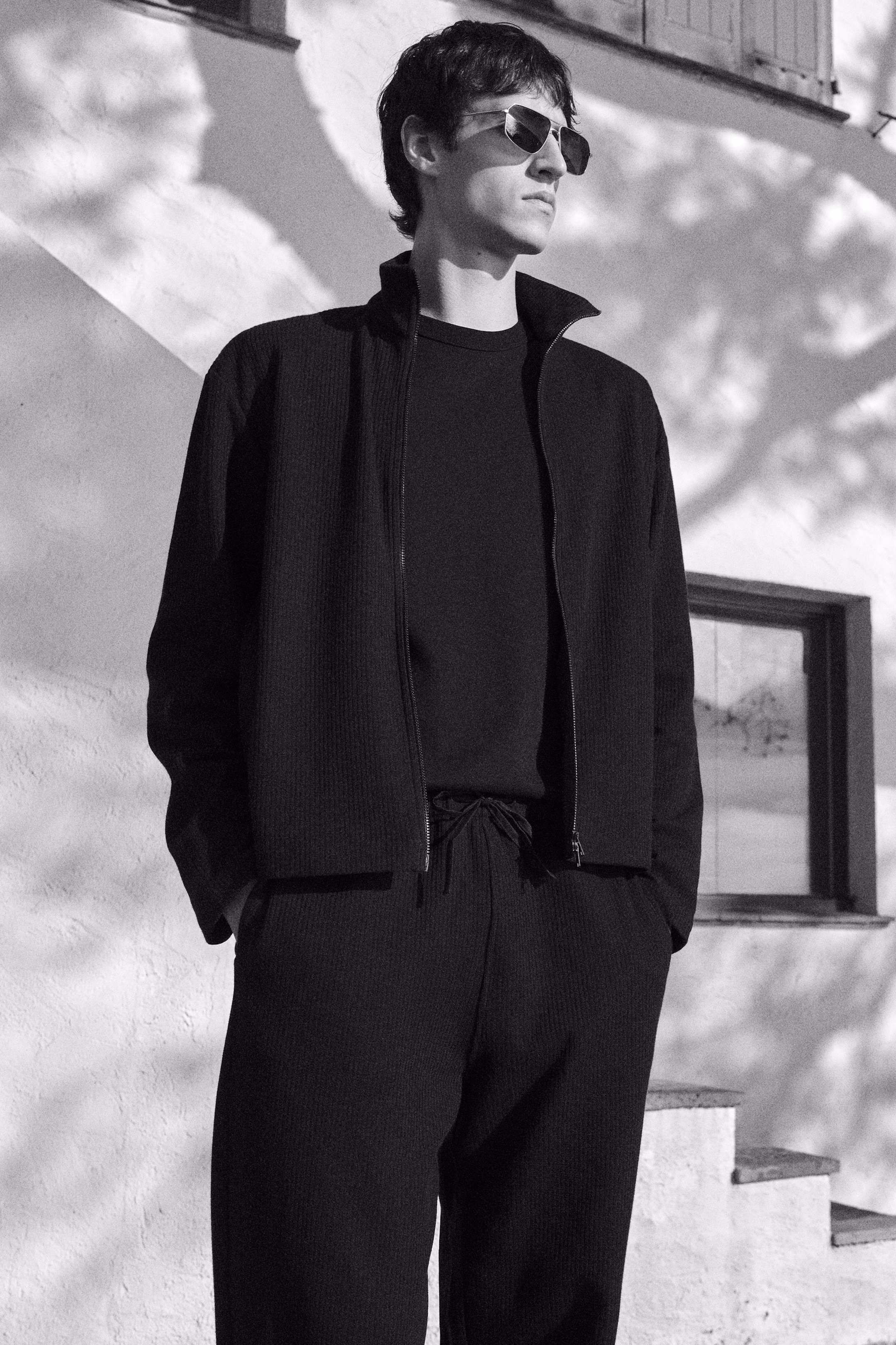 RIBBED JERSEY TRACK JACKET