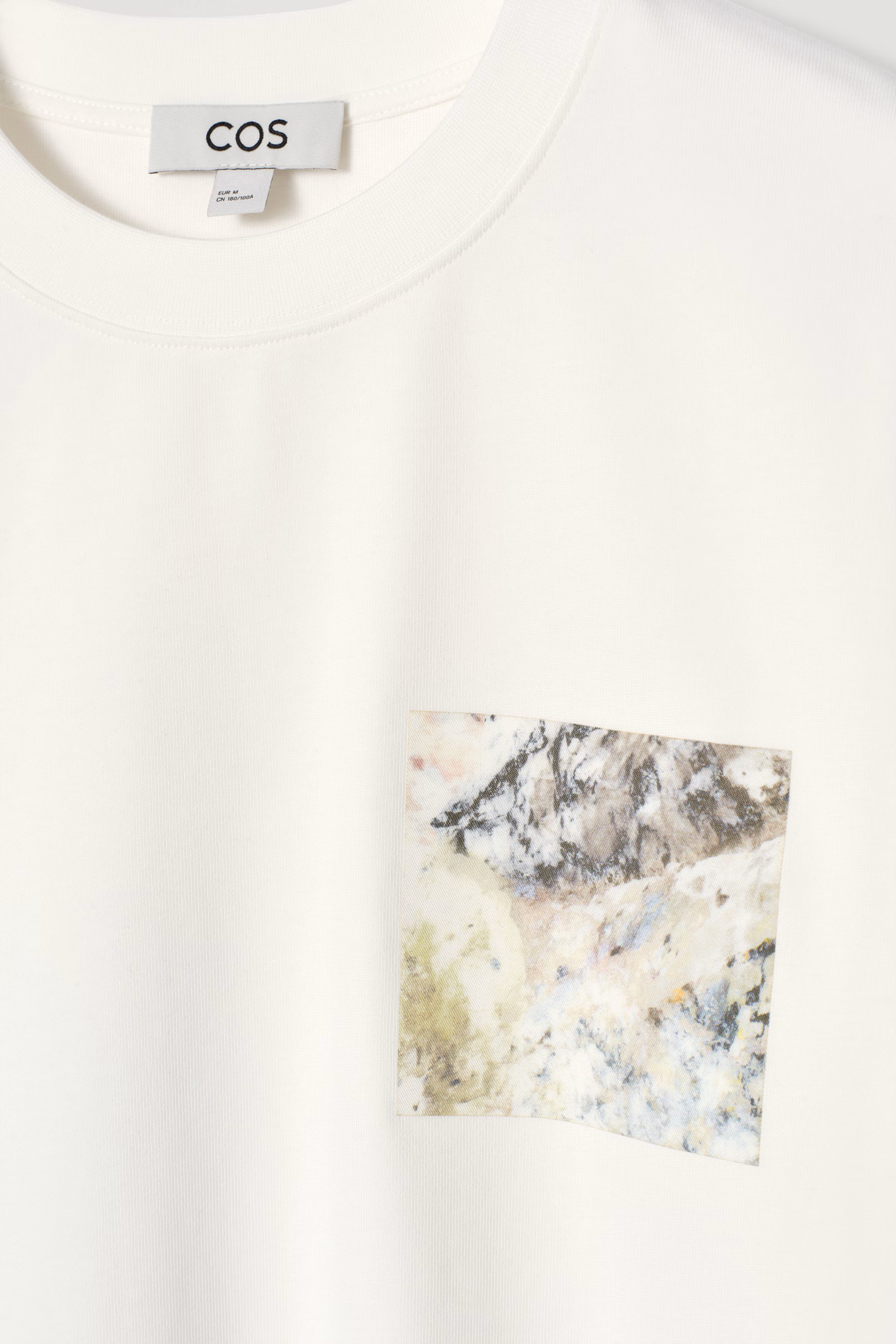RELAXED MARBLE-PRINT COTTON T-SHIRT