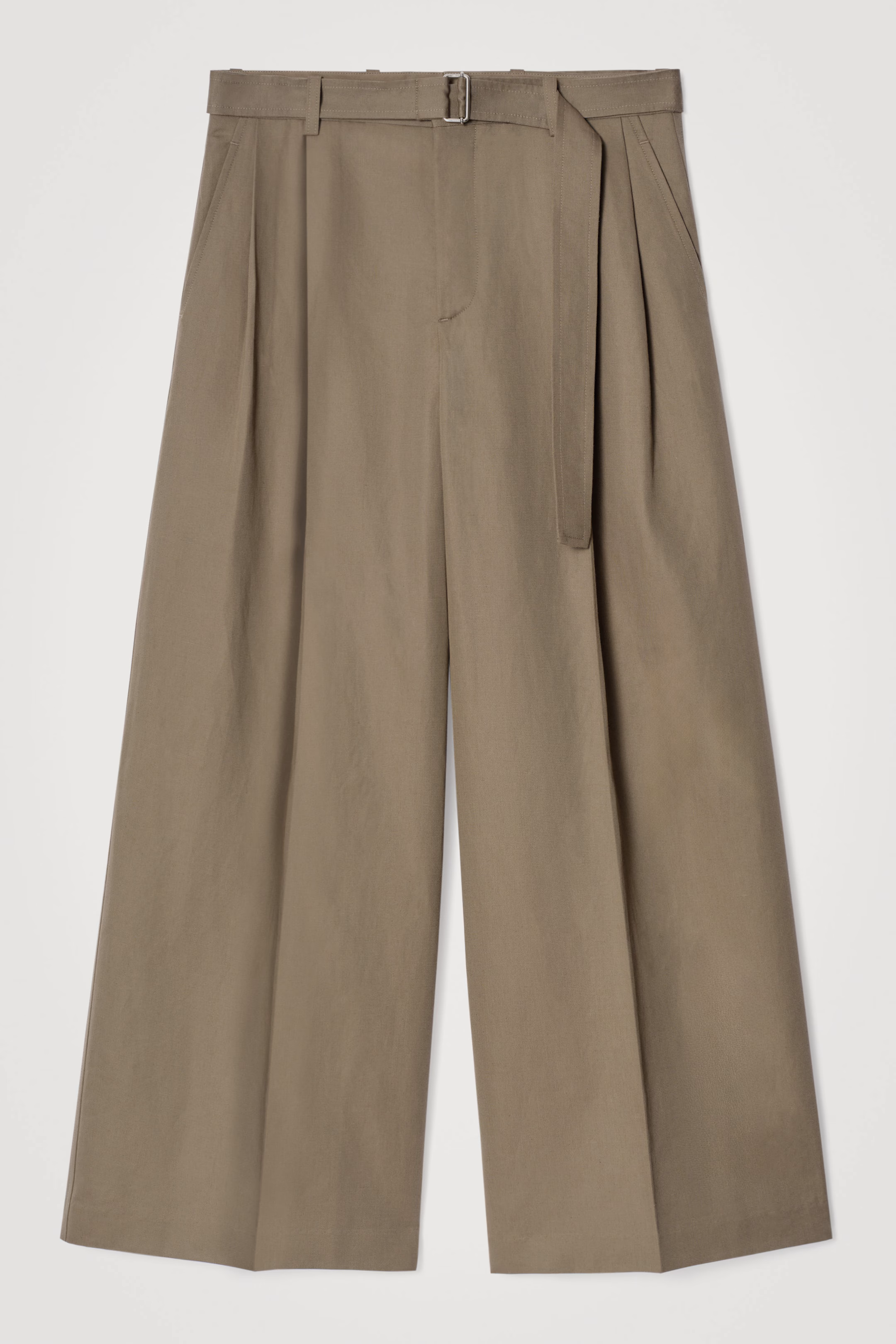 BELTED EXTRA WIDE-LEG TROUSERS