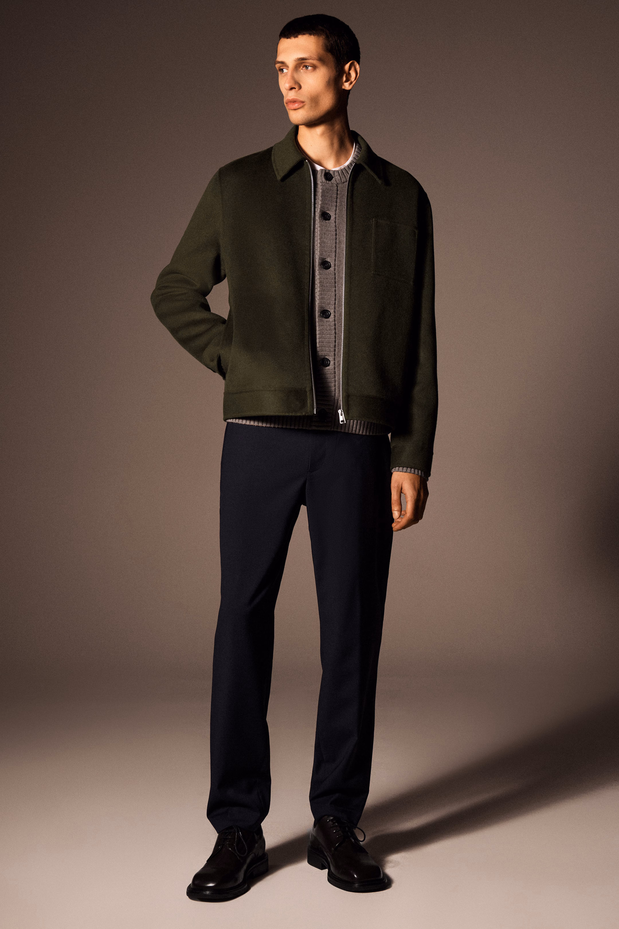 DOUBLE-FACED WOOL HARRINGTON JACKET