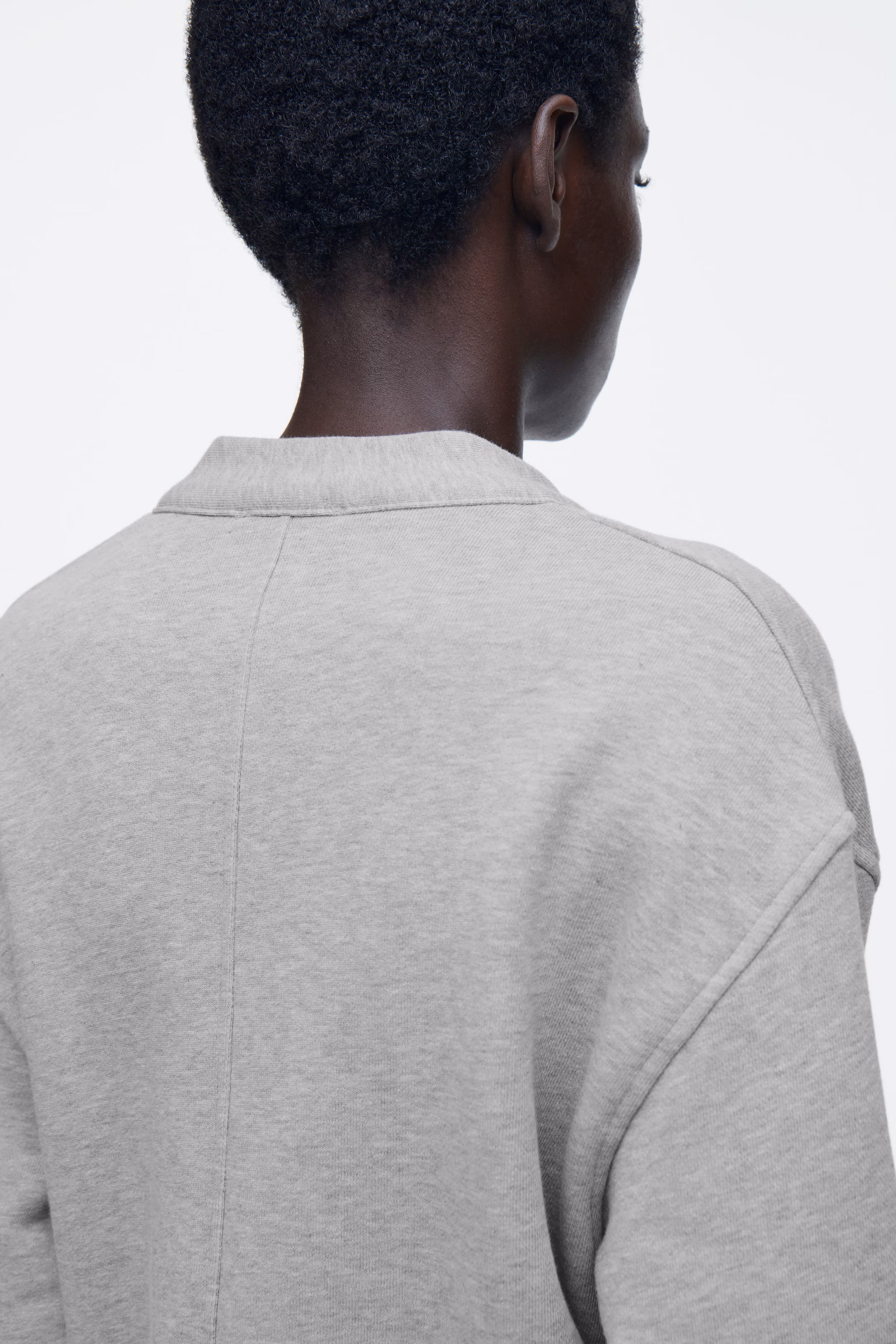 DOUBLE-FACED JERSEY V-NECK CARDIGAN