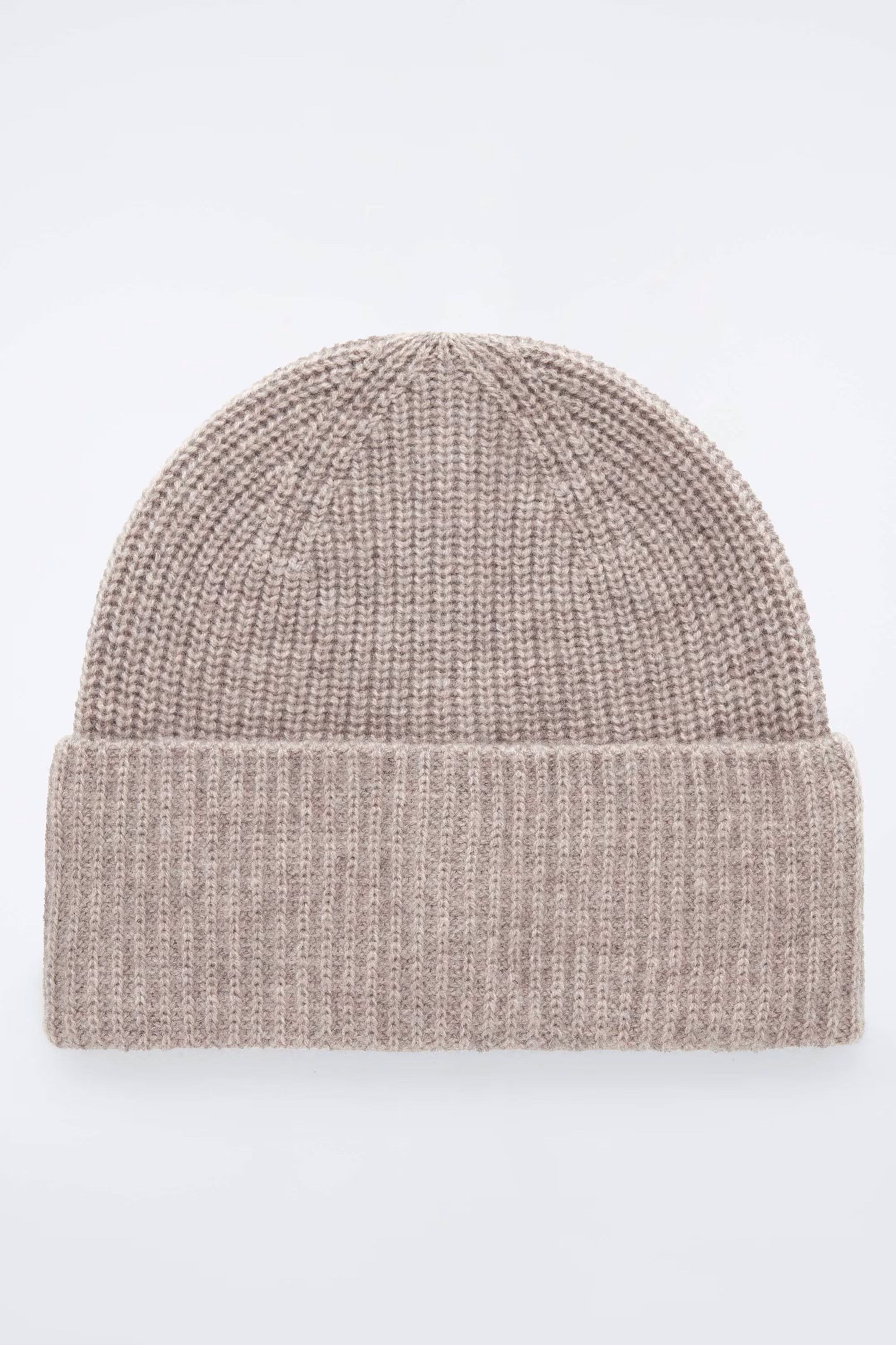 RIBBED WOOL AND CASHMERE BEANIE