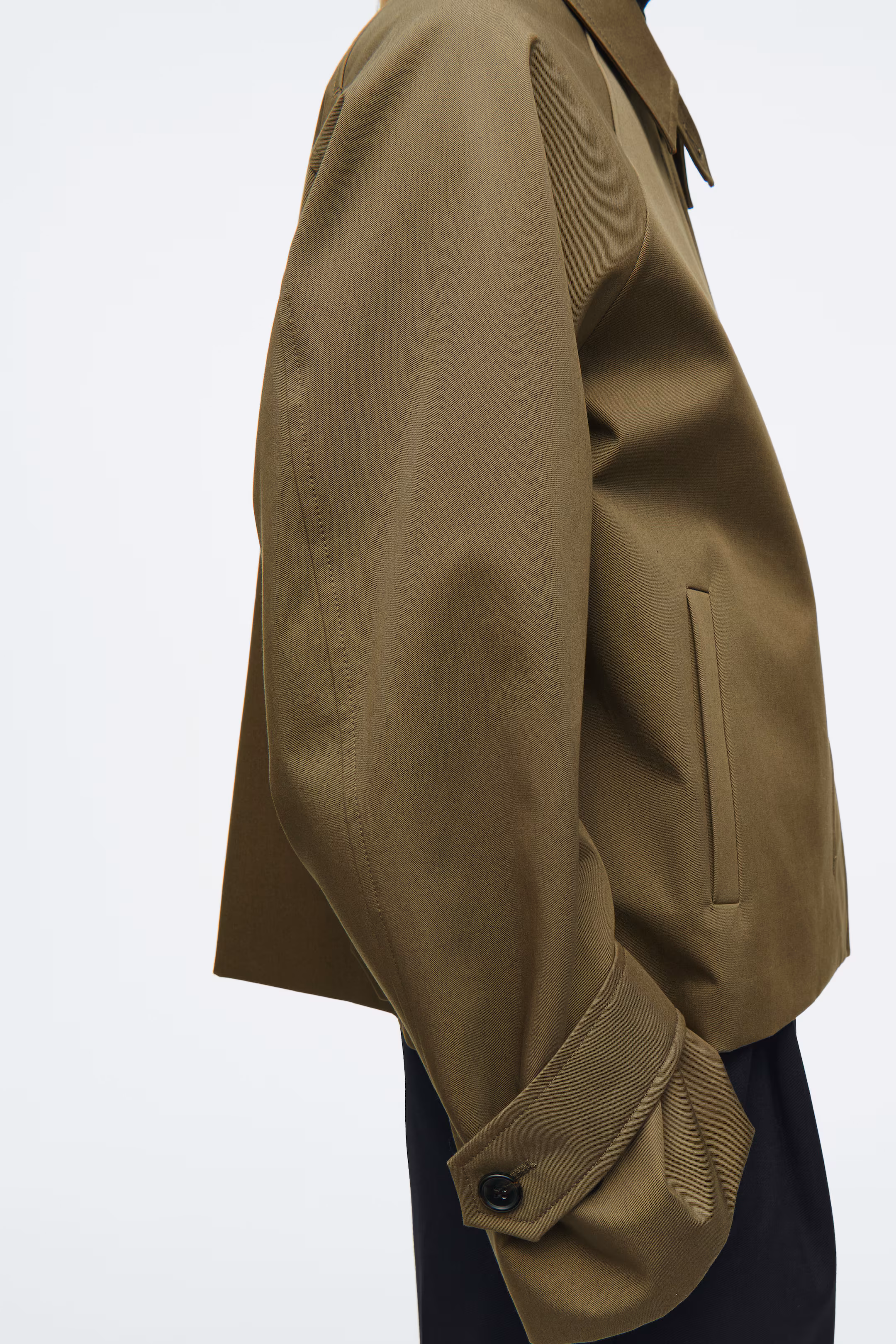 SHORT TWILL TRENCH COAT