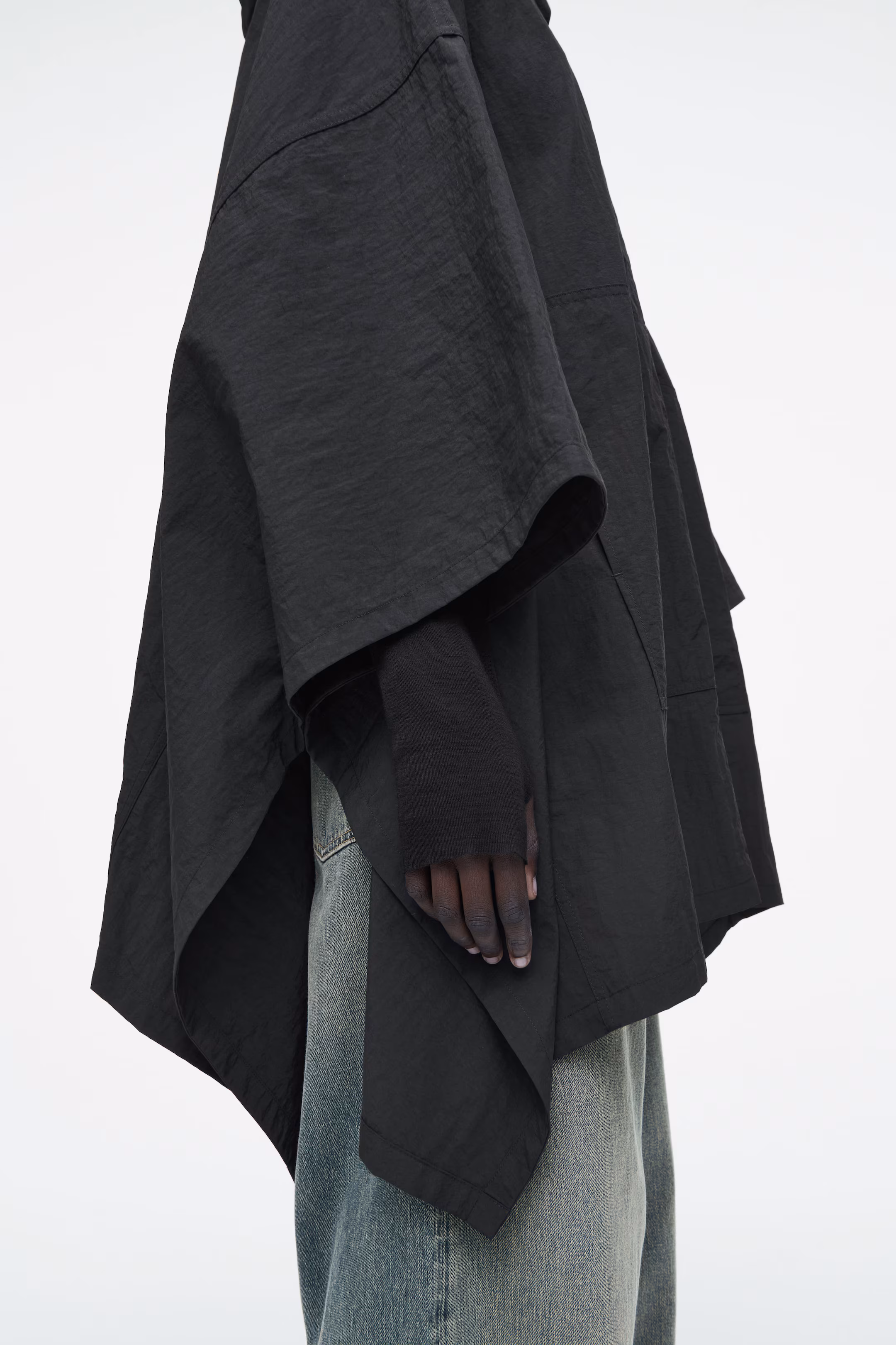 HOODED TRENCH COAT CAPE