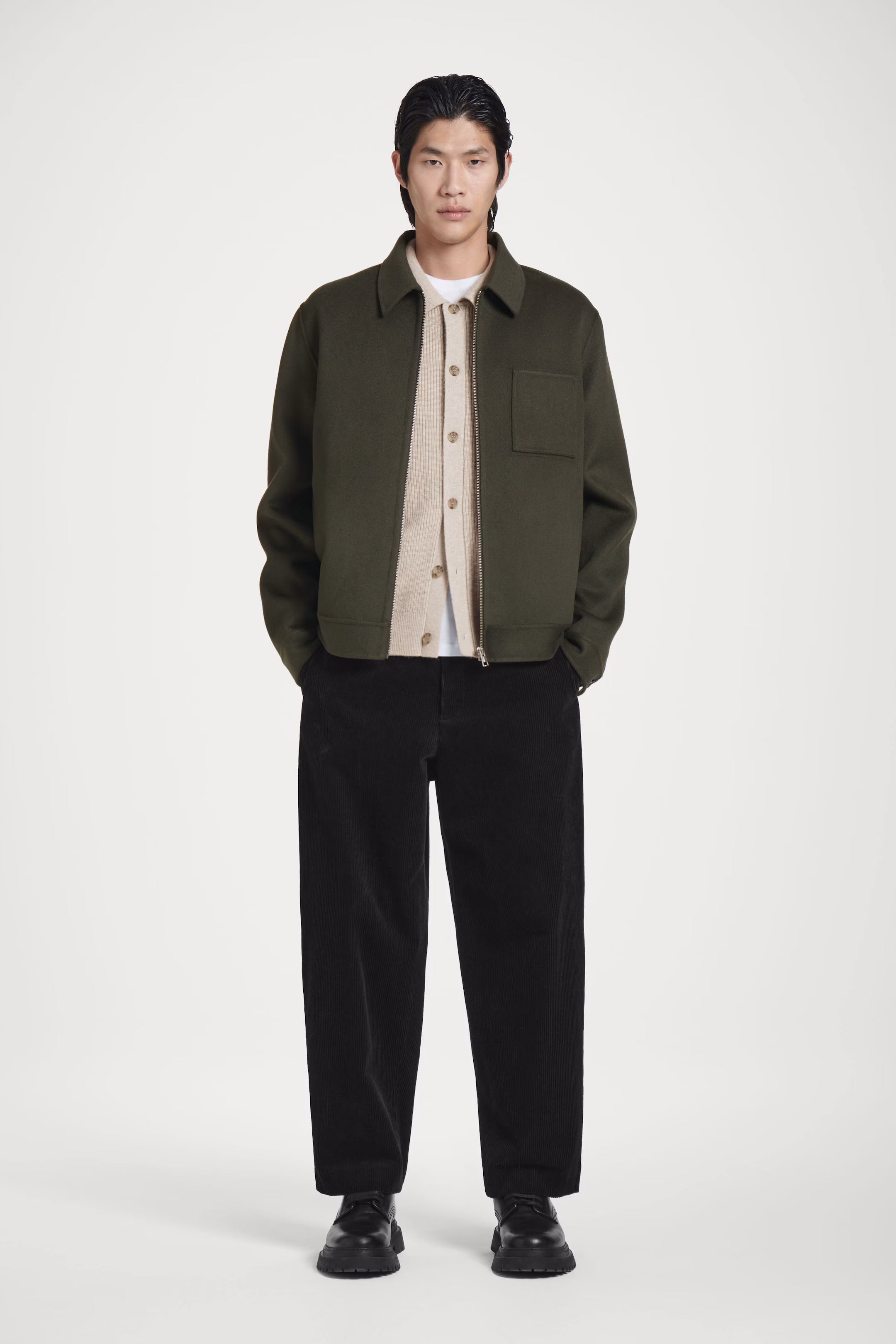 DOUBLE-FACED WOOL HARRINGTON JACKET