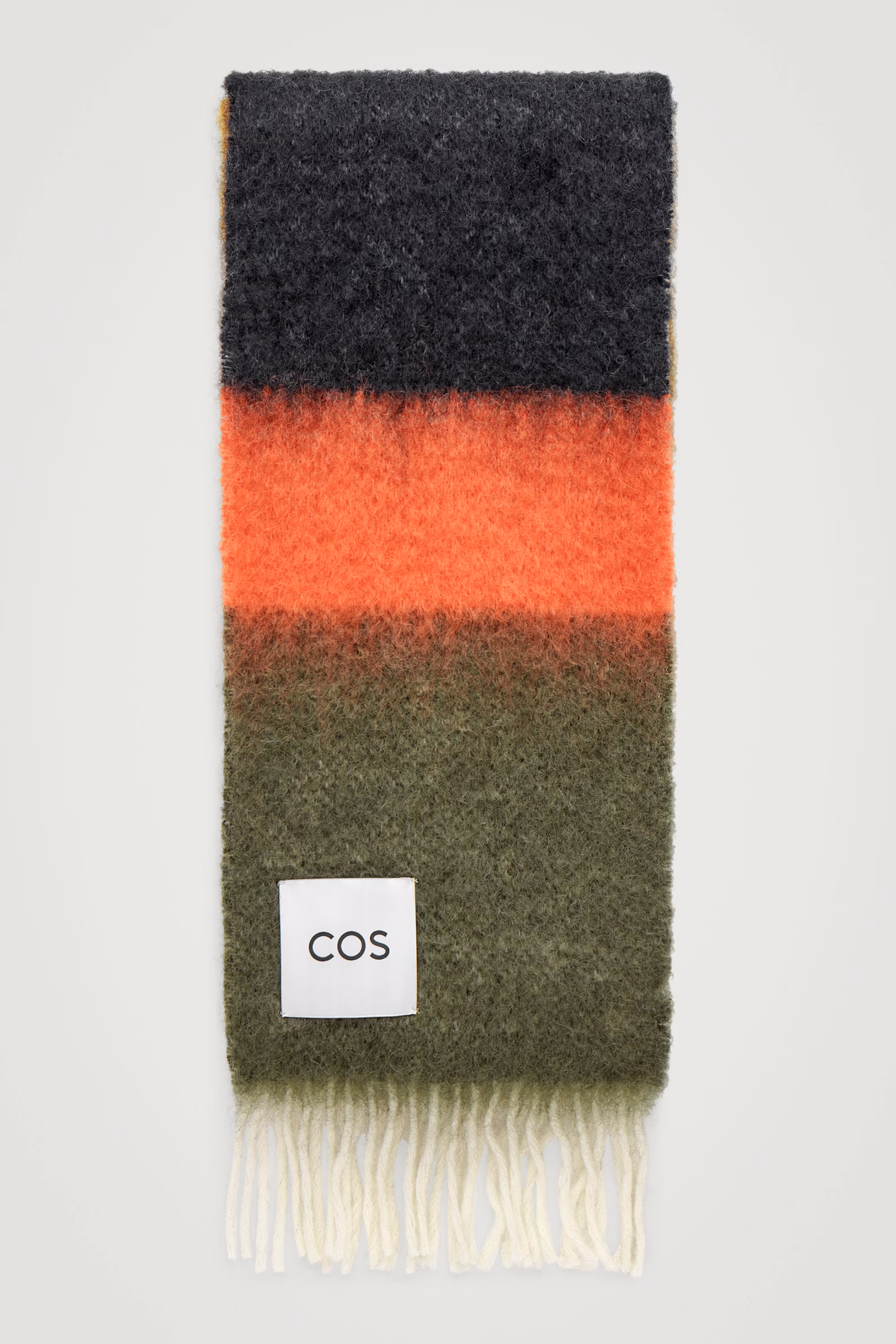 COLOUR-BLOCK MOHAIR SCARF