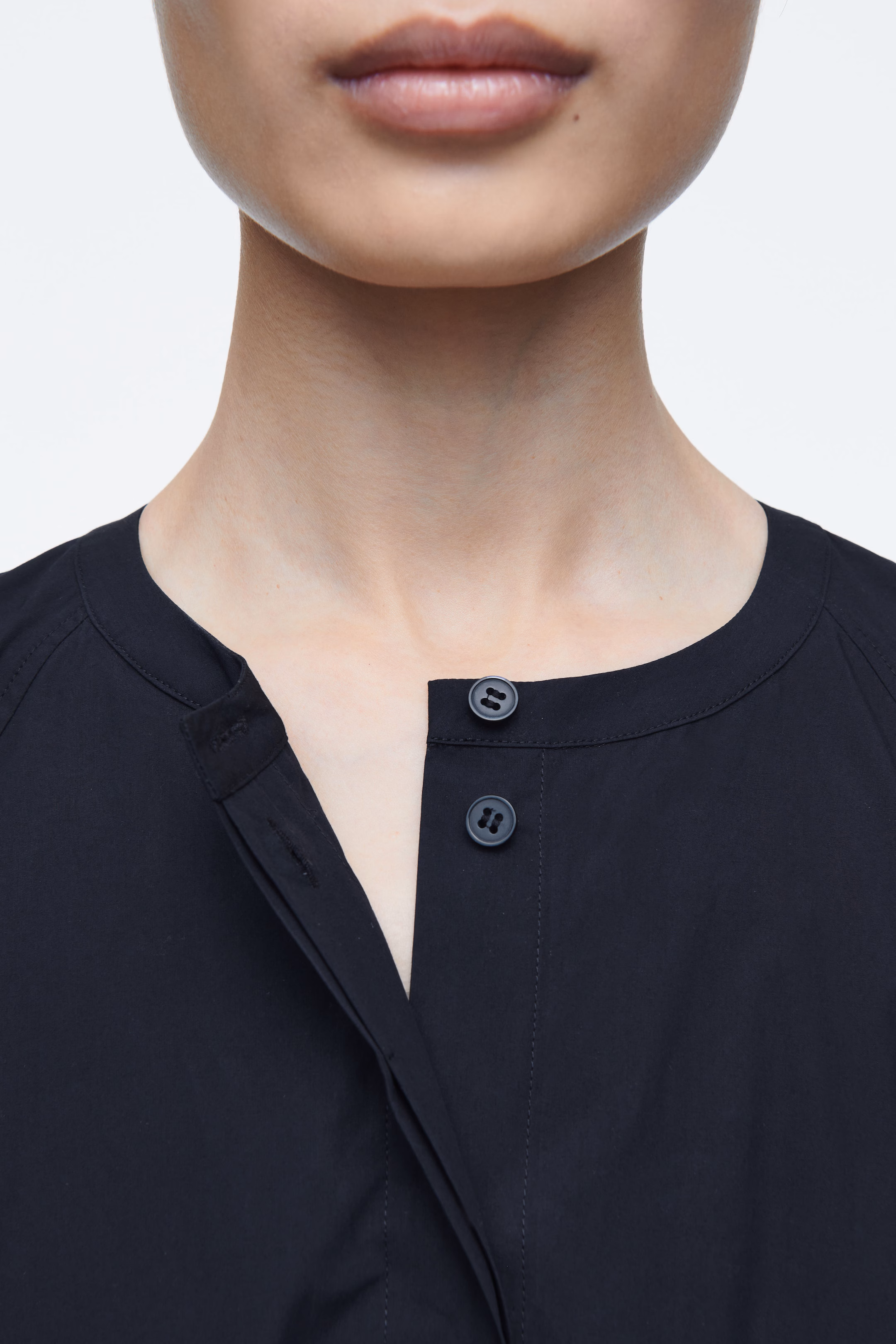 OVERSIZED FLARED POPLIN MIDI DRESS