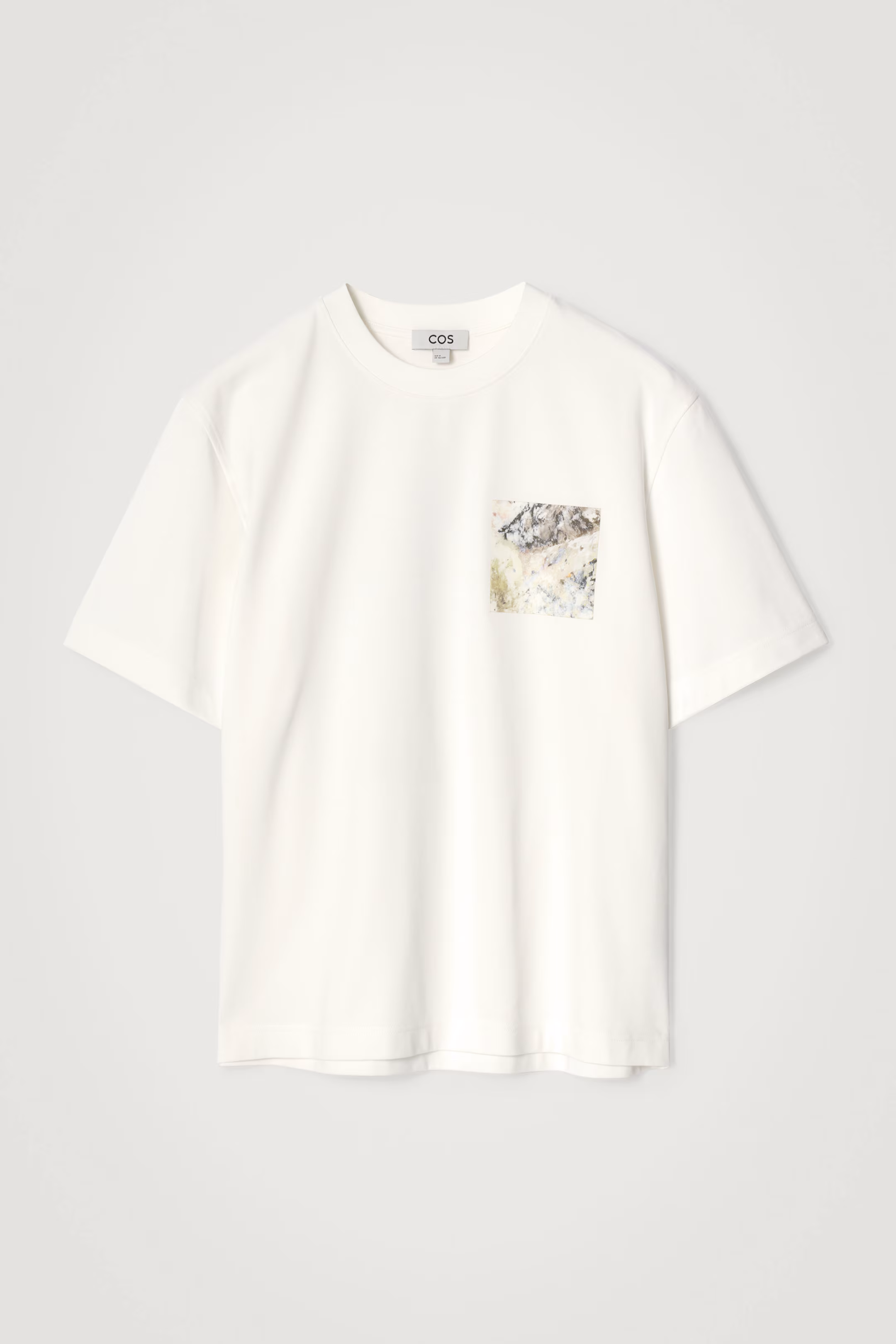 RELAXED MARBLE-PRINT COTTON T-SHIRT