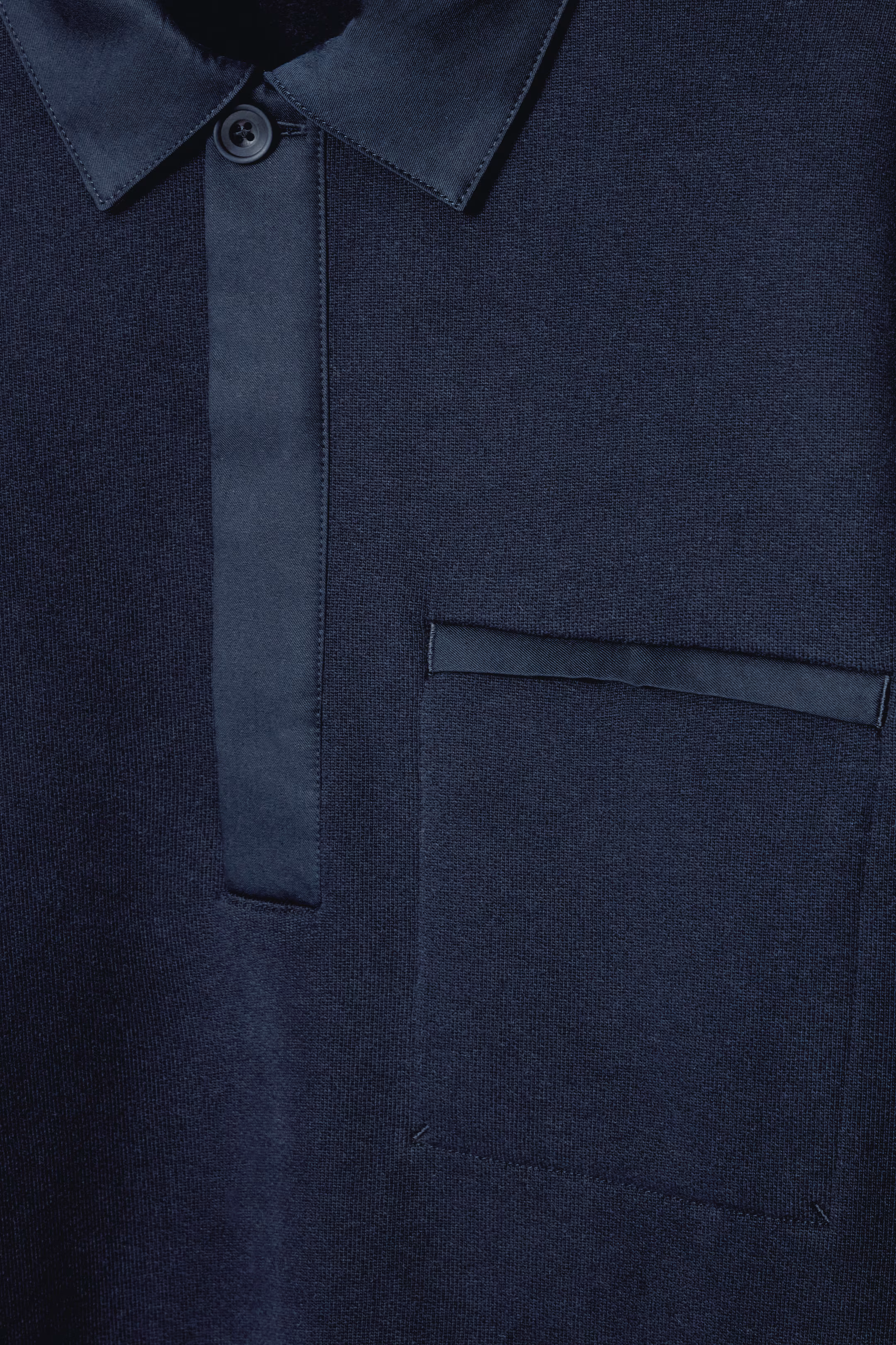 RELAXED HALF-PLACKET POLO SWEATSHIRT