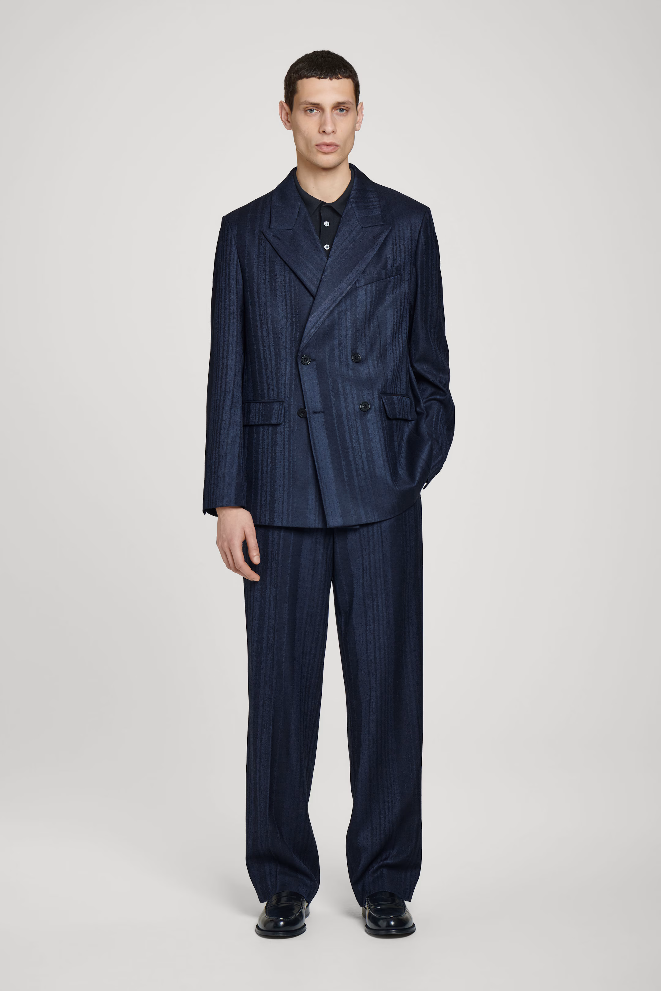 JACQUARD STRAIGHT-LEG TROUSERS