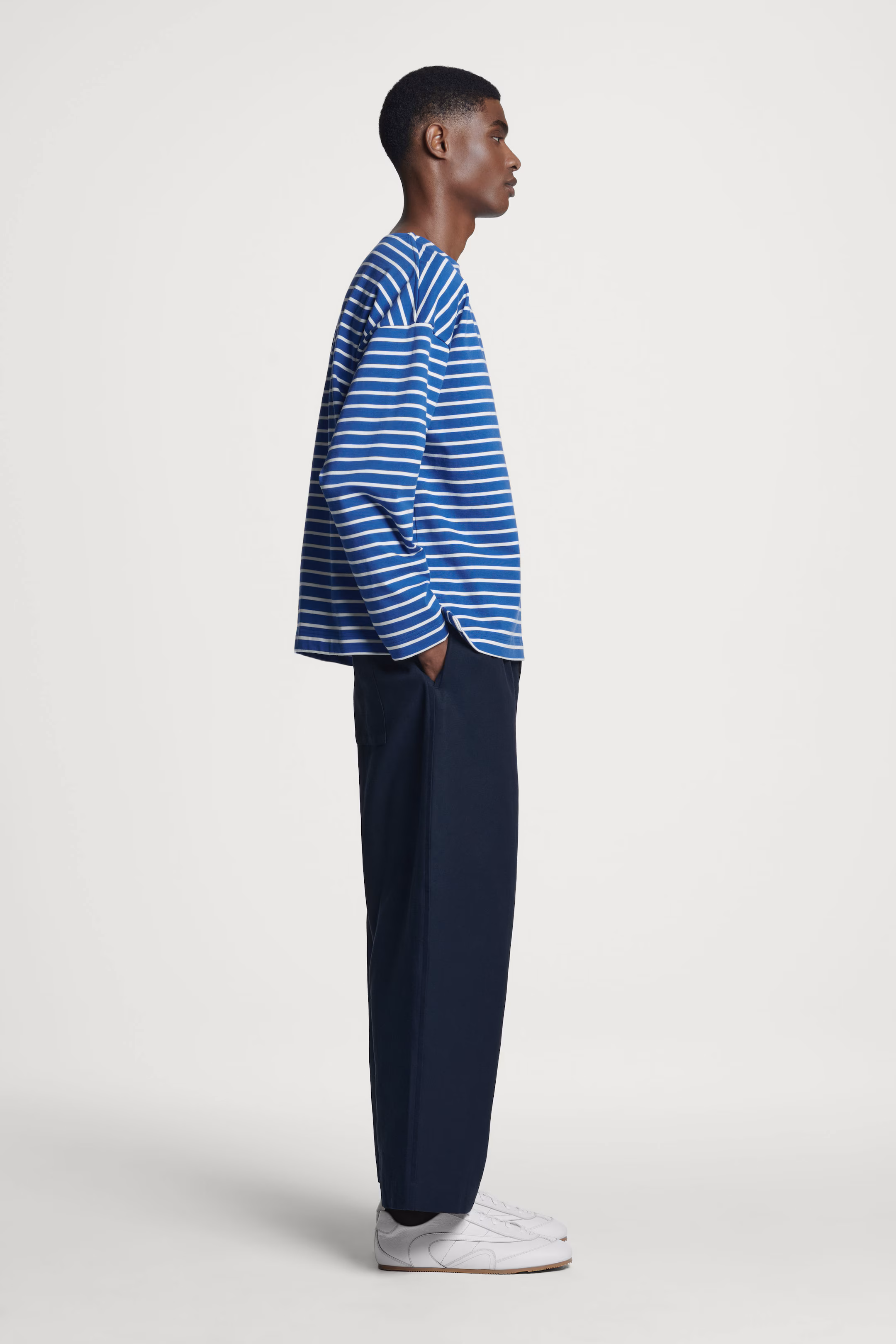 RELAXED STRIPED BOAT-NECK T-SHIRT