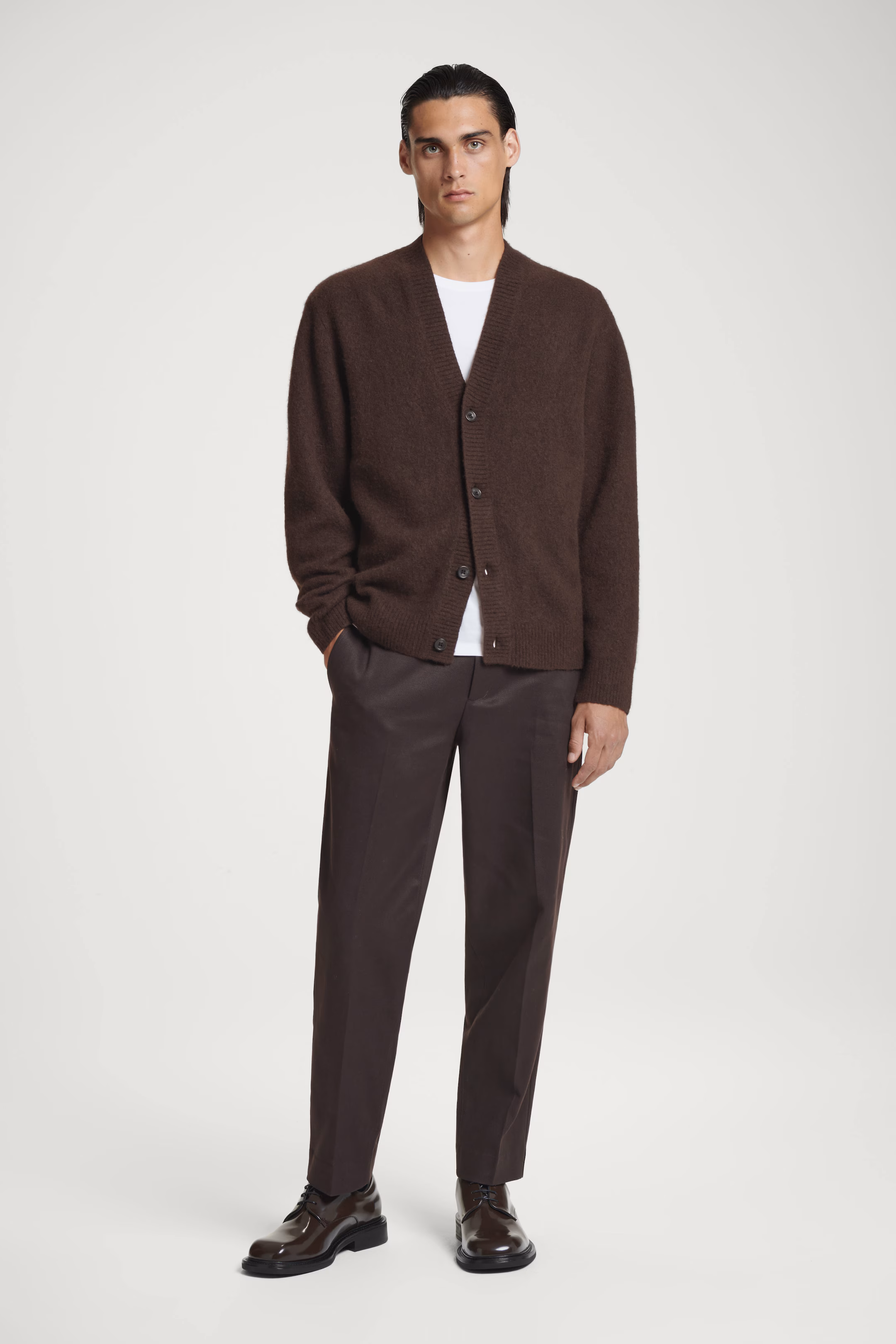 SQUARE-TOE LEATHER DERBY SHOES