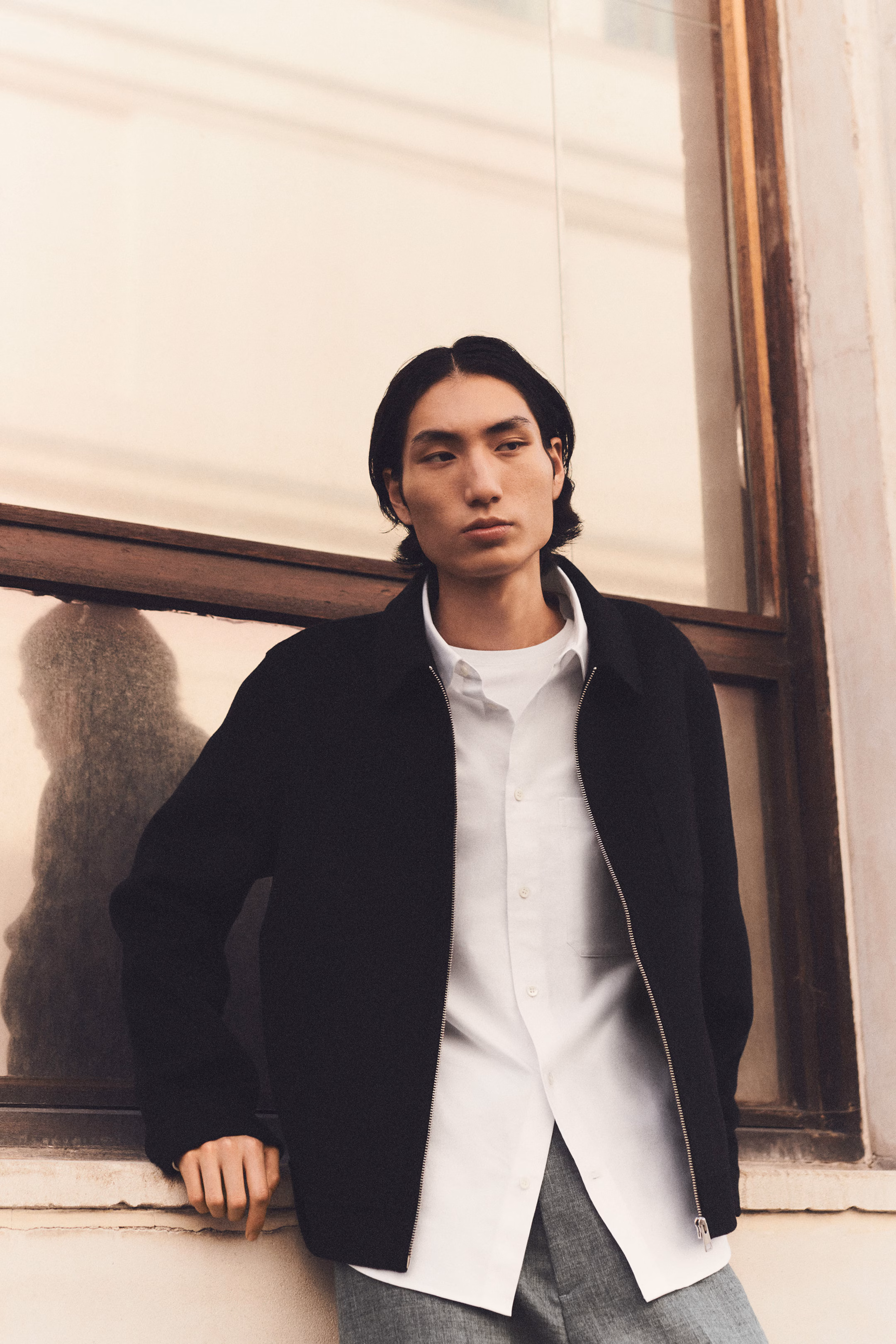 DOUBLE-FACED WOOL HARRINGTON JACKET