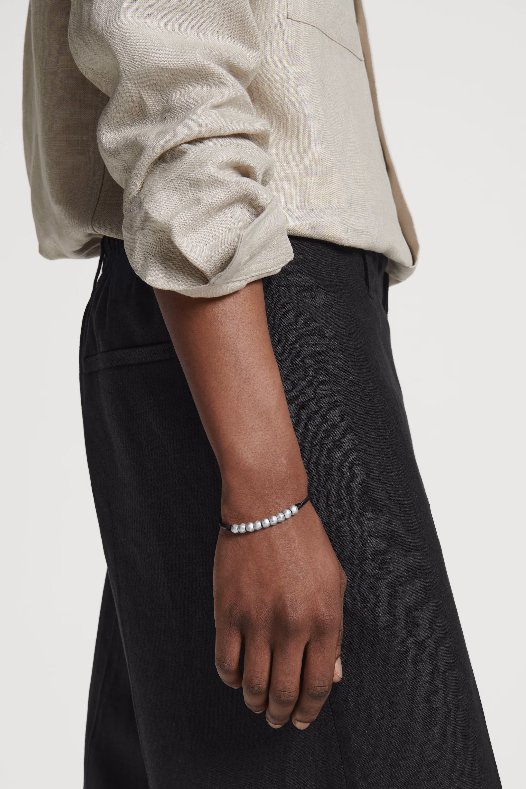 BEADED LEATHER CORD BRACELET