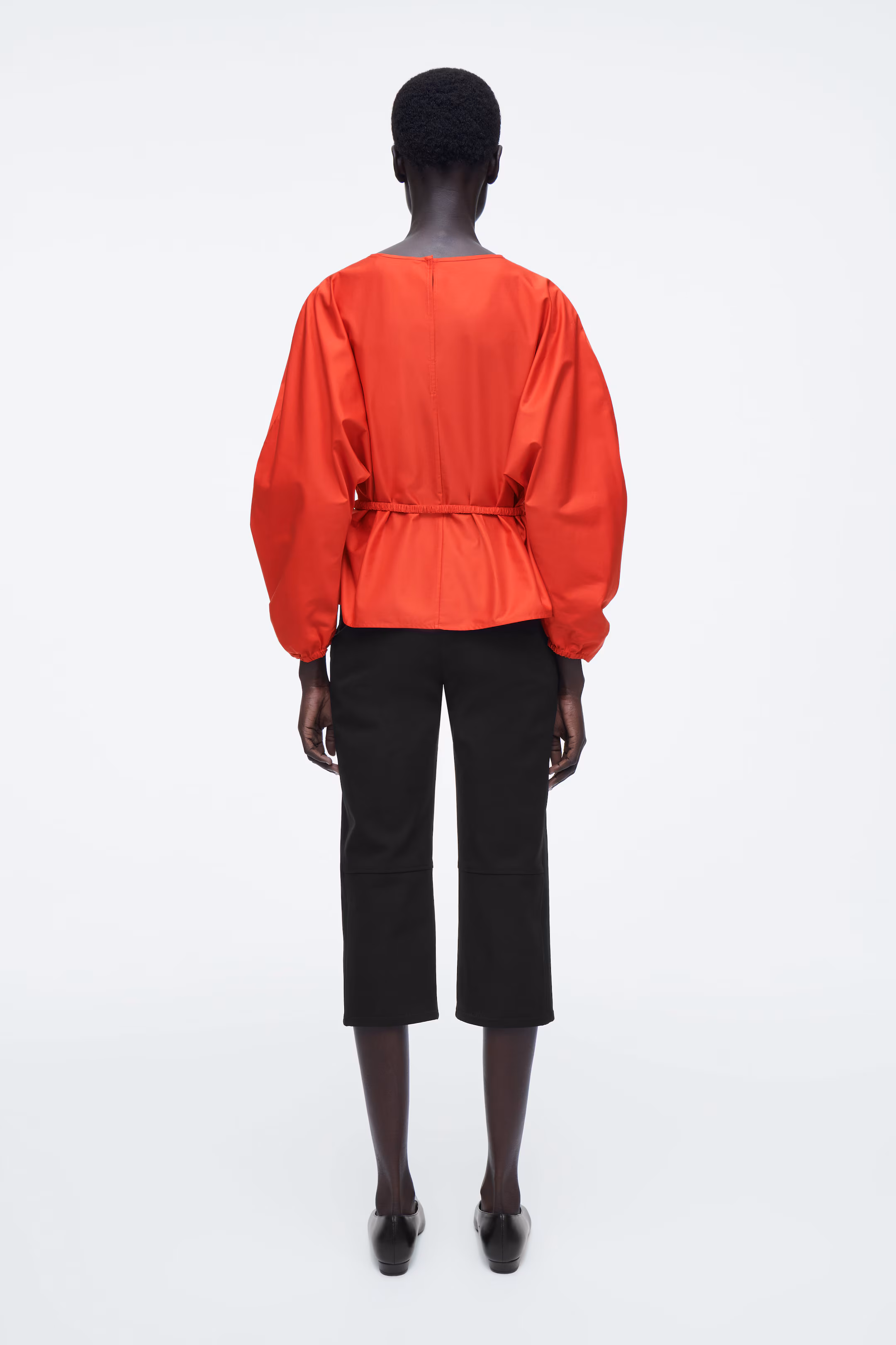 DRAWSTRING PEPLUM BLOUSE