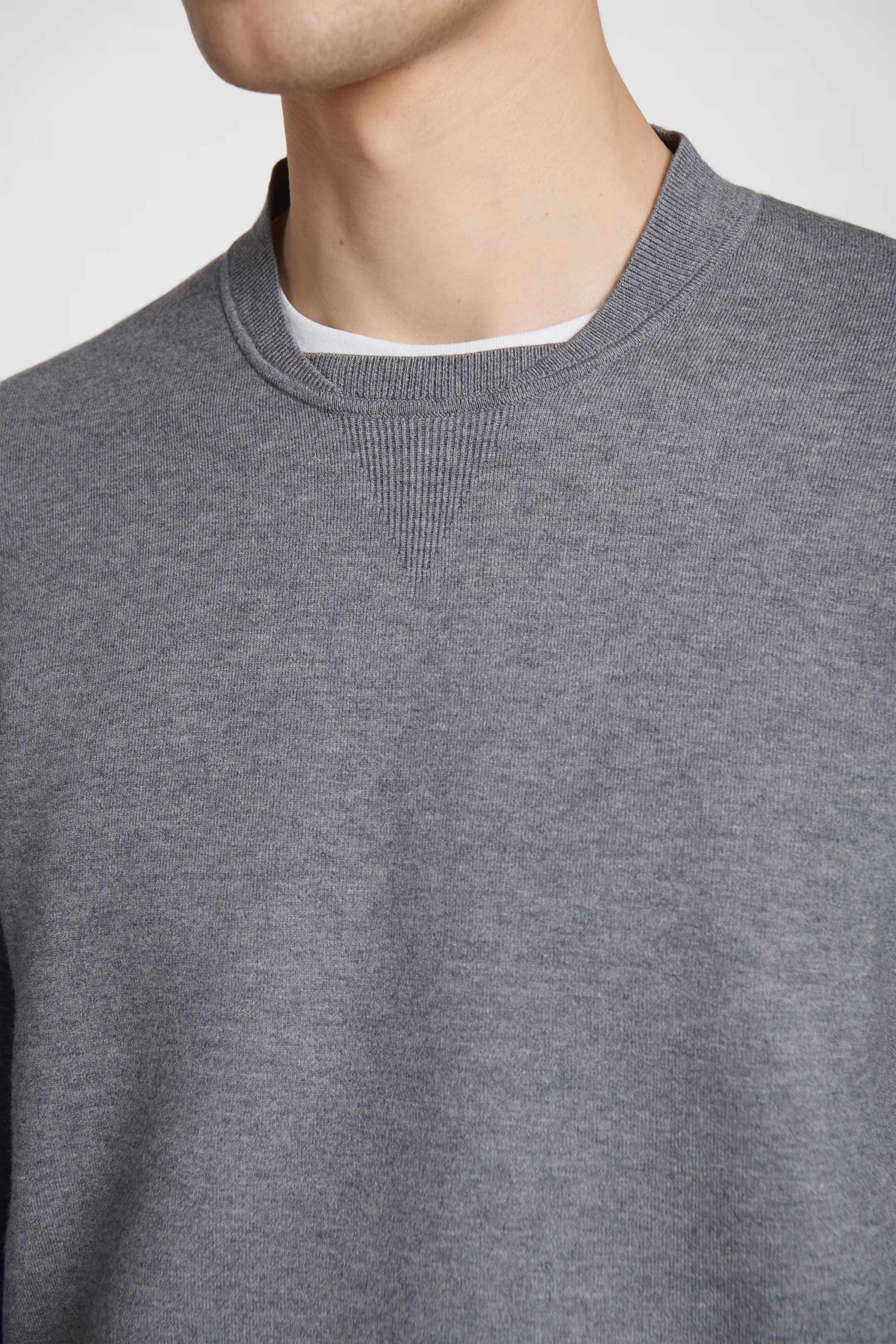 DOUBLE-FACED BOMBER-NECK KNITTED JUMPER