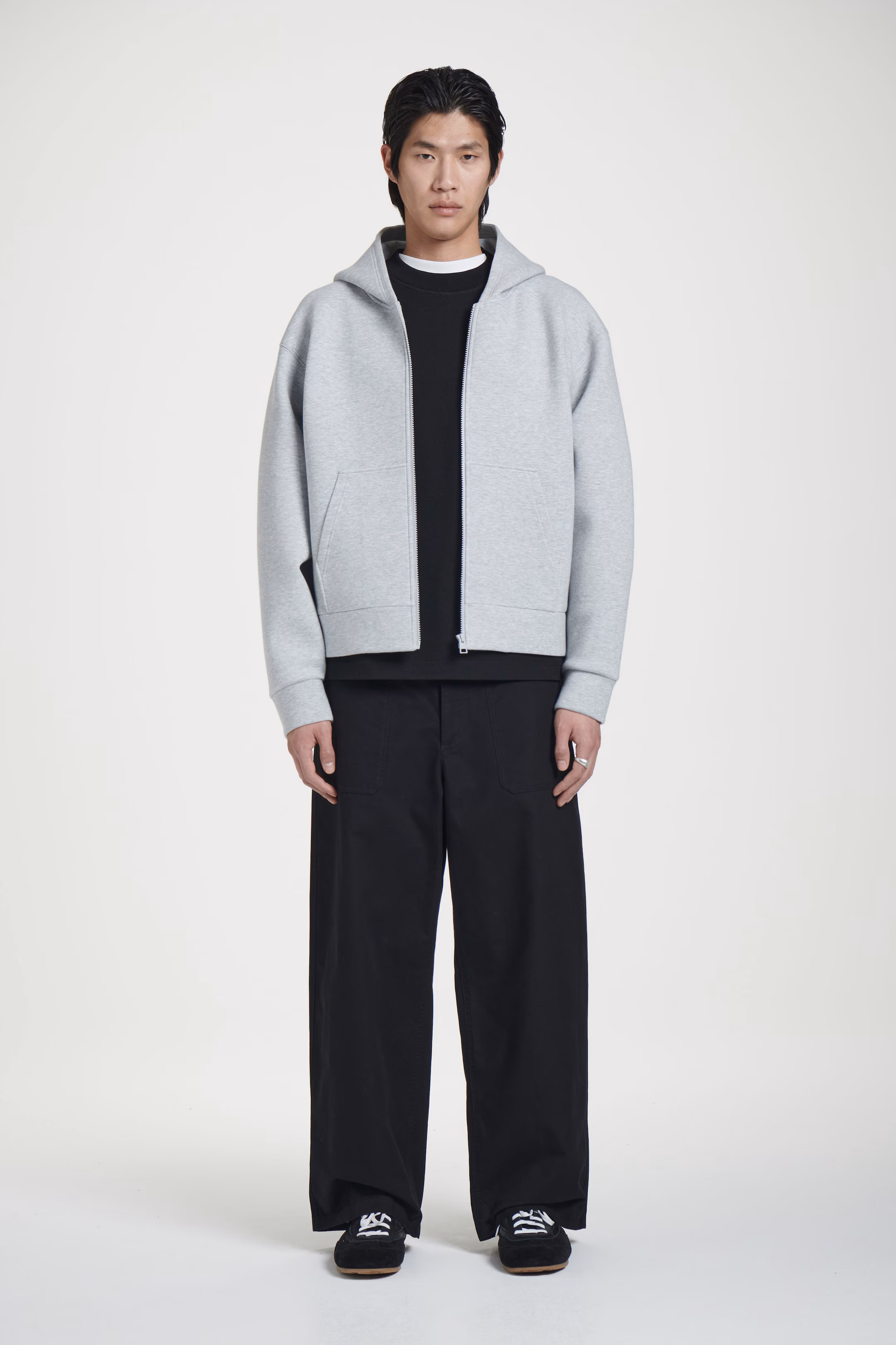 OVERSIZED SCUBA-JERSEY ZIP-UP HOODIE