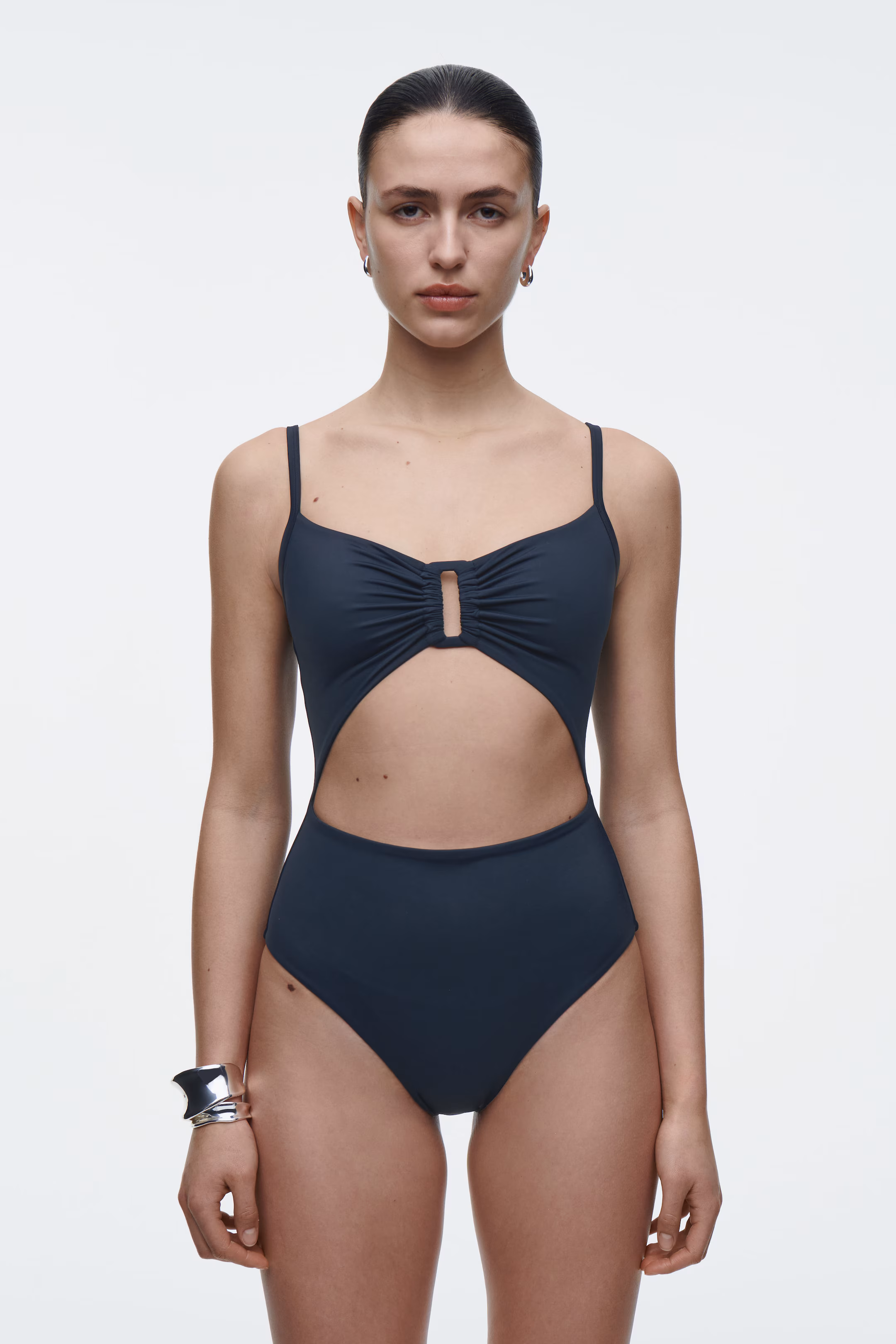 GATHERED CUTOUT SWIMSUIT