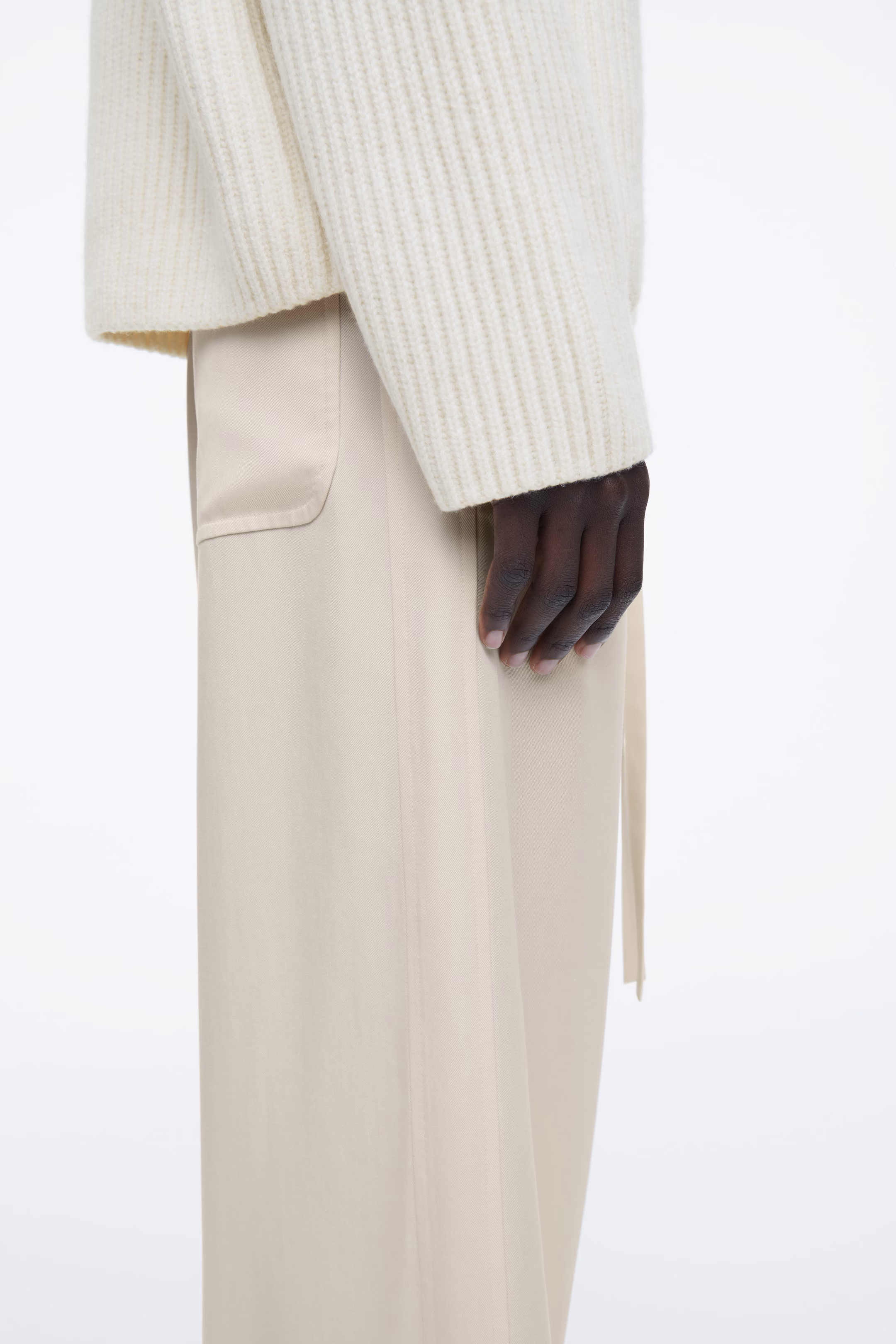 TIE-DETAIL WIDE-LEG TROUSERS