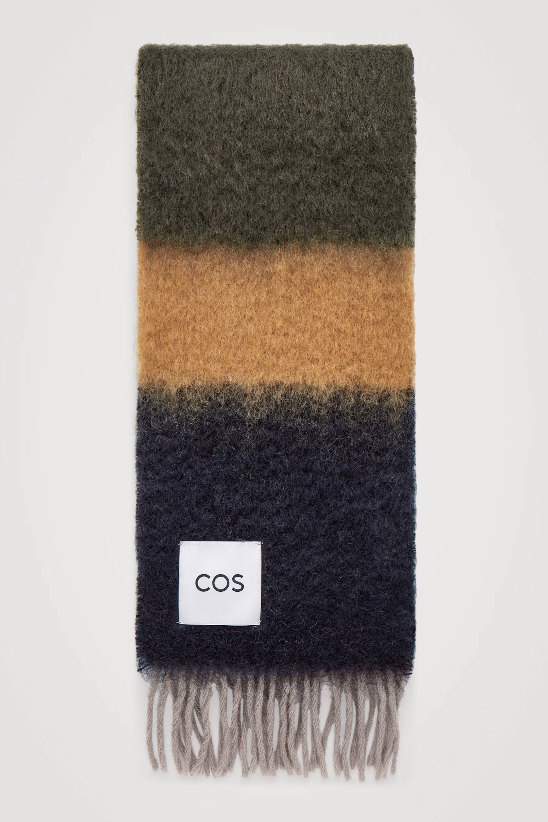 COLOUR-BLOCK MOHAIR SCARF