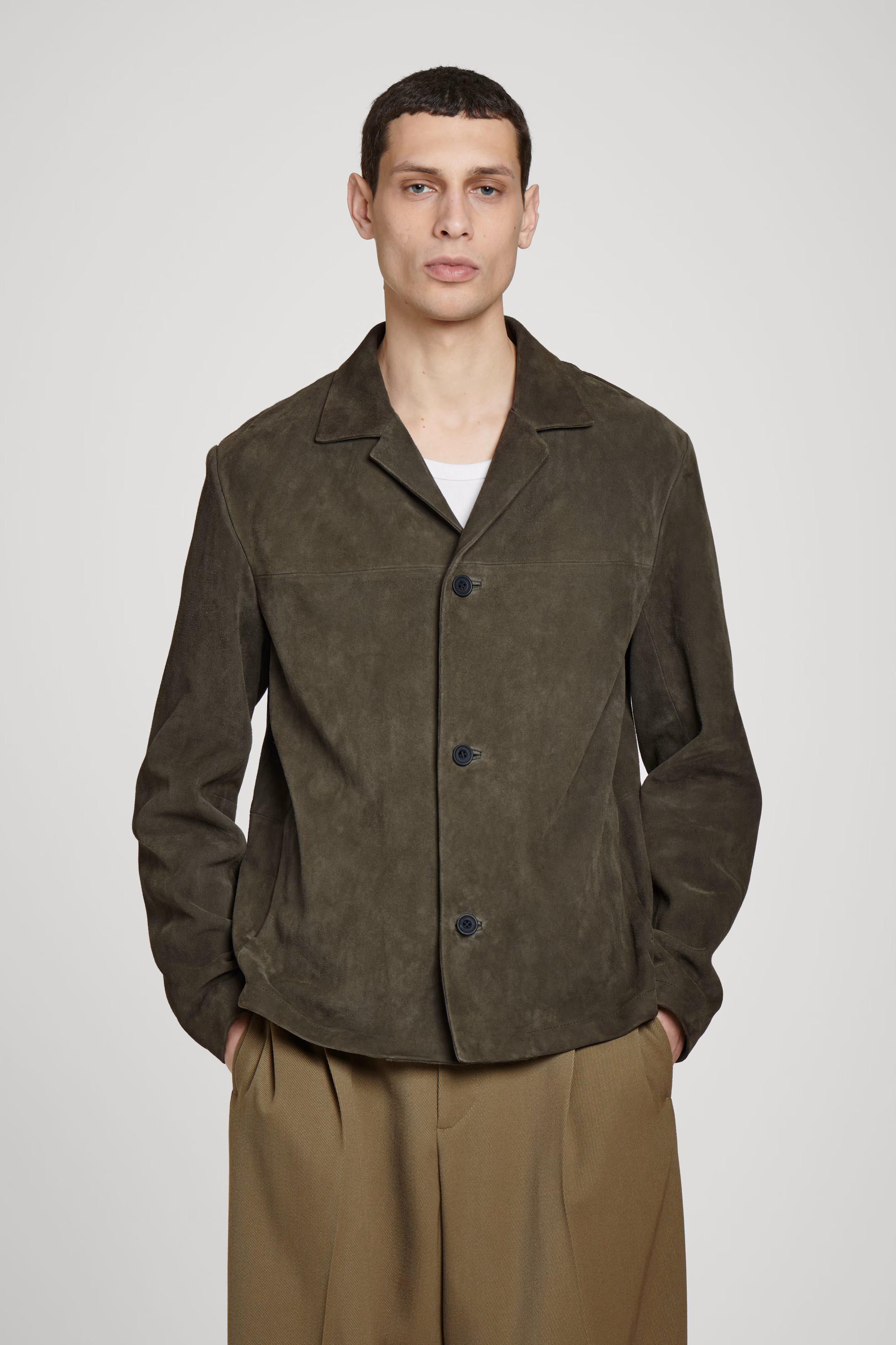 SINGLE-BREASTED SUEDE JACKET